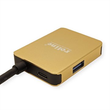 ROLINE GOLD USB Typ C Dockingstation, HDMI 4K, 2x USB 3.2 Gen 1, 1x PD Computer-Adapter USB Typ C (USB-C) Männlich (Stecker) zu HDMI Typ A Weiblich (Buchse)