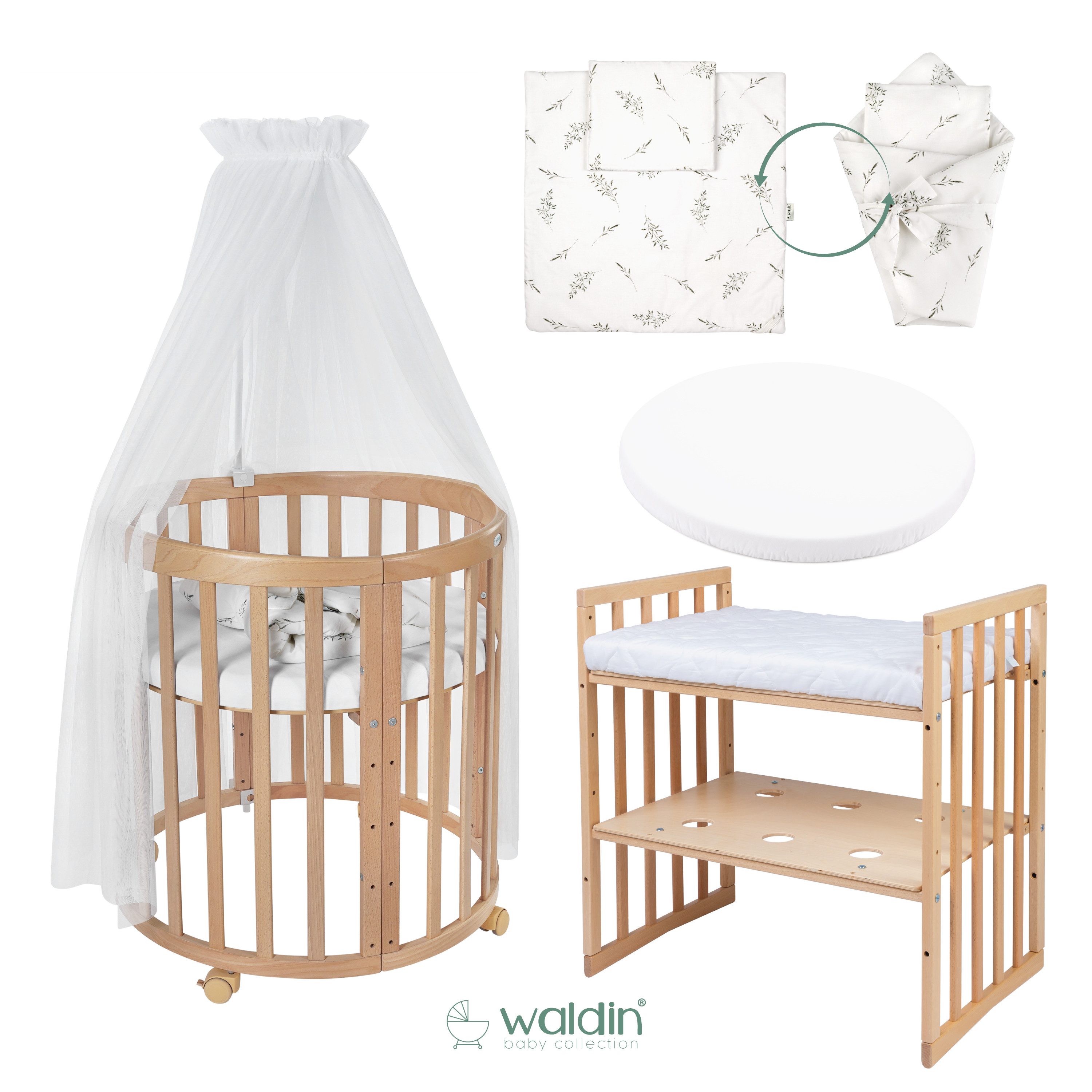 Waldin Babybett Mobiles Babybett OWAL aus günstig online kaufen