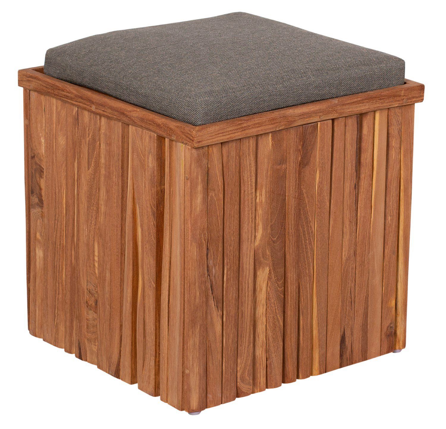 bene living Gartenlounge-Hocker Teakholz Hockerbox Oxford inkl. Kissenauflage