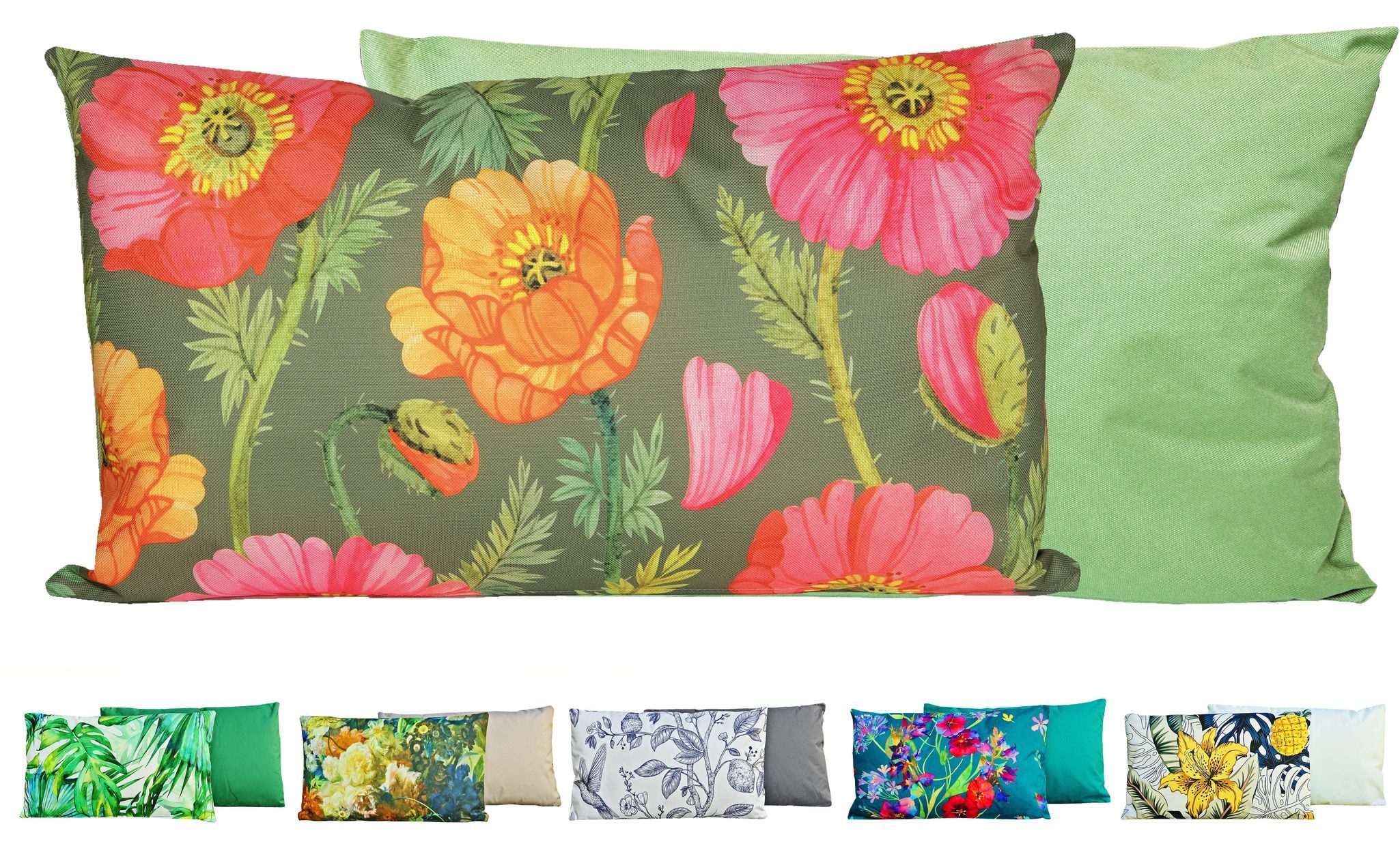 JACK Dekokissen Outdoor Lounge Kissen 30x50cm Motiv inkl. Füllung, mit Lotus-Effekt, Robust, Strapazierfähig, für Innen & Außen geeignet