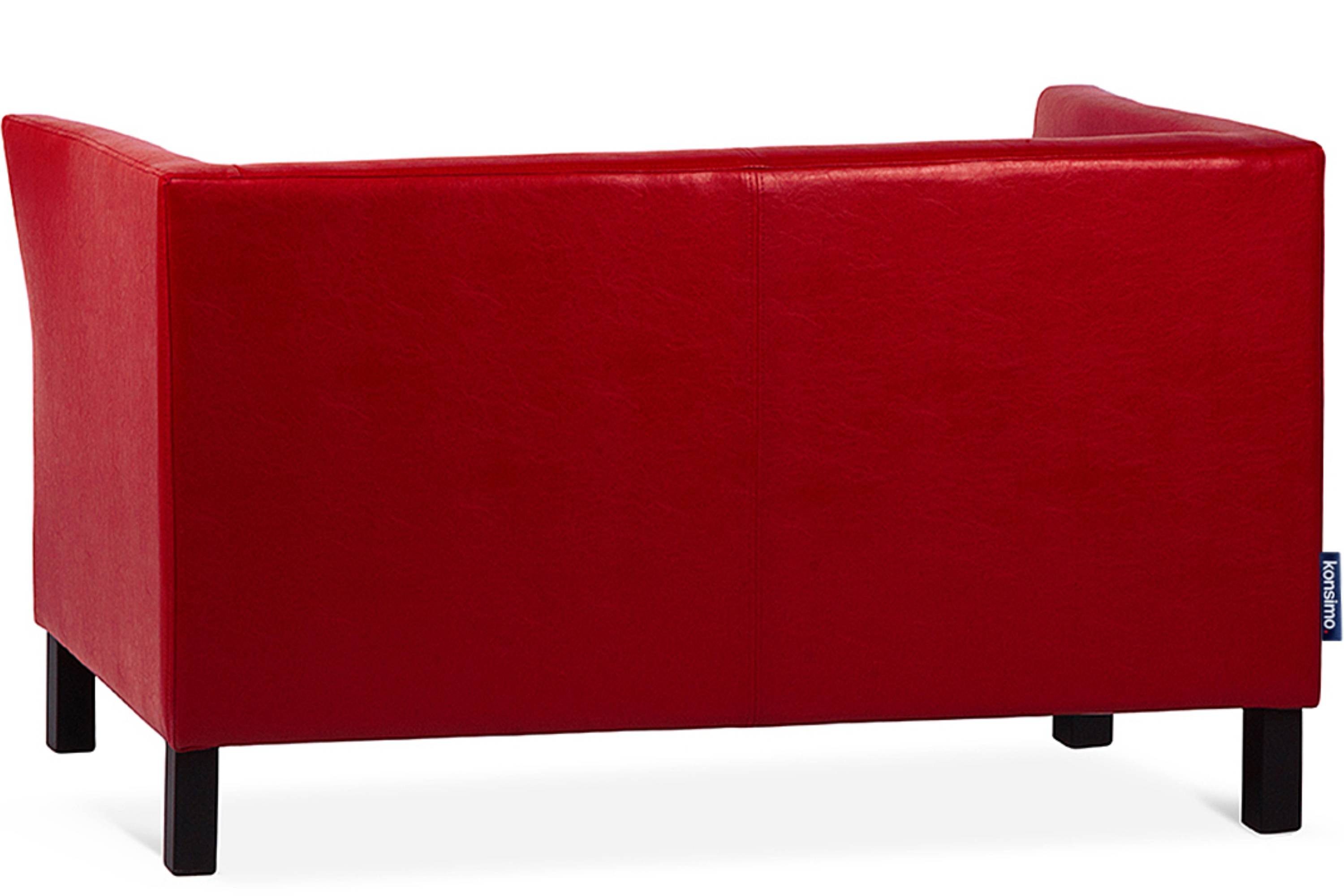 Personen, rot Konsimo | hohe Massivholzbeine ESPECTO Sofa weiche Kunstleder, Rückenlehne, Sitzfläche hohe 2 und 2-Sitzer rot