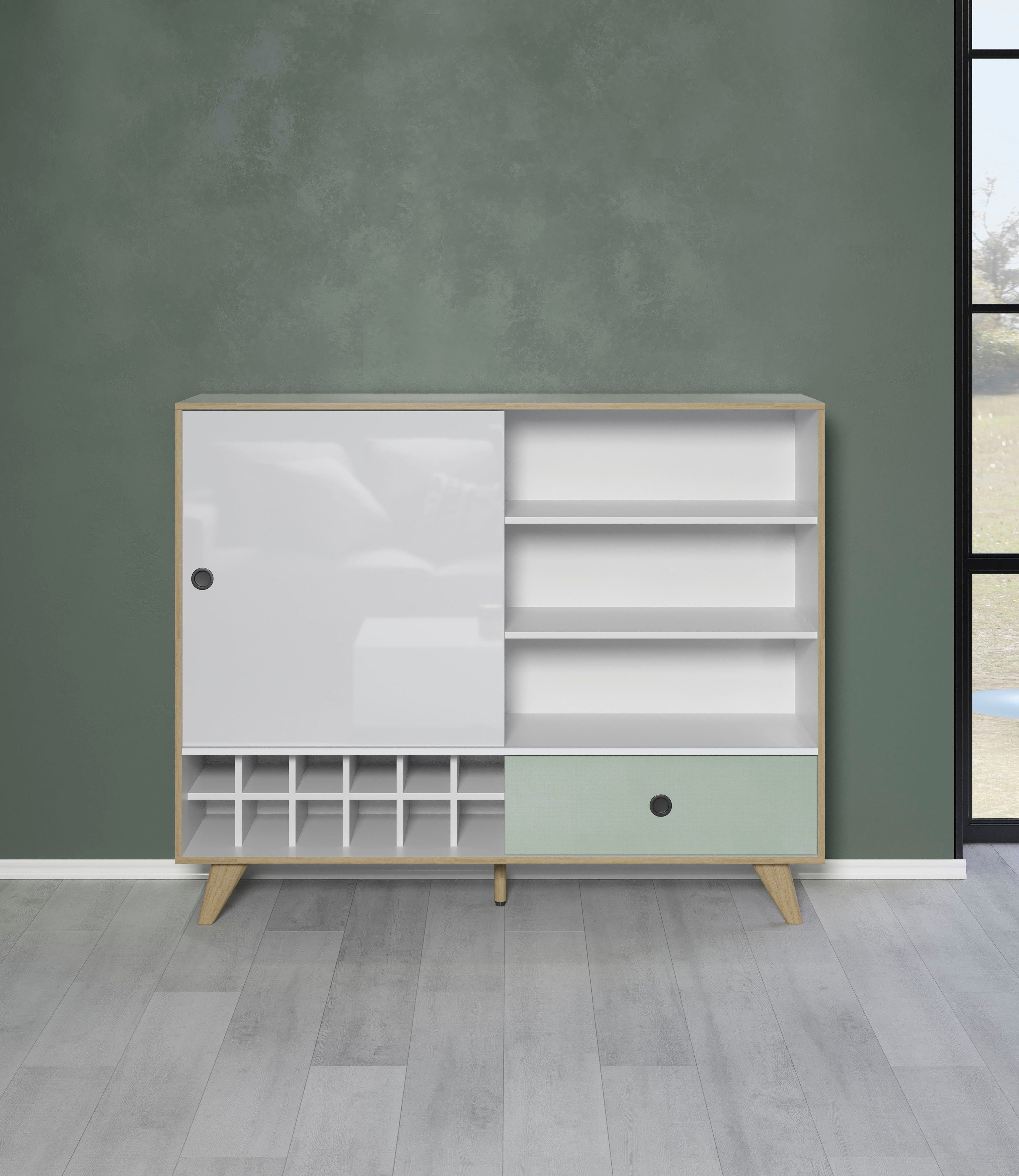 INTER-FURN Highboard Adelaide, Integriertes Weinregal