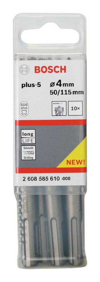 Thumbnail - BOSCH Universalbohrer, (10 Stück), SDS plus-5 Hammerbohrer, 4 x 50 x 115 mm - 10er-Pack