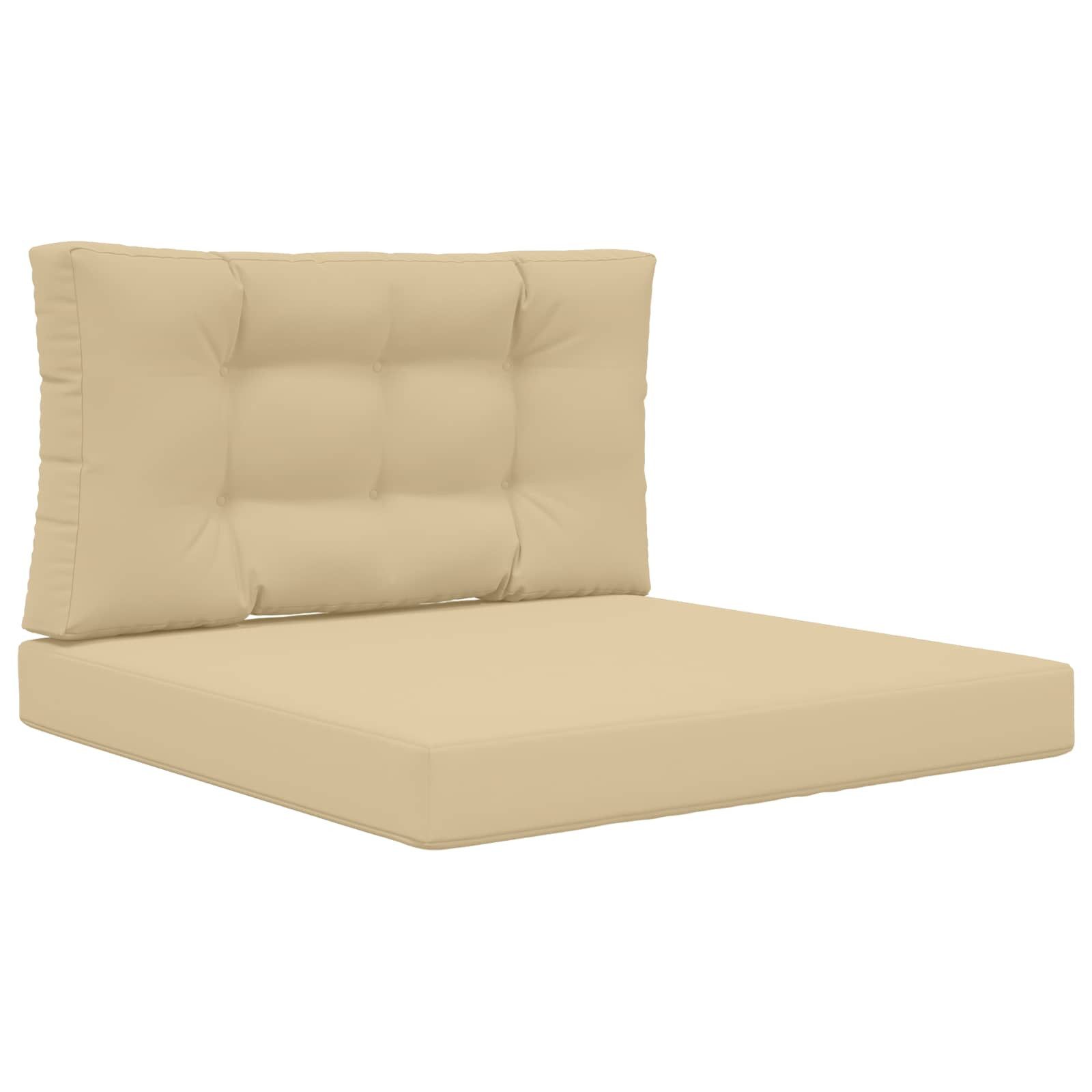 vidaXL Sitzauflage Sofakissen für draußen Polyester Beige 80 x 80 x 8 cm, (2 St)