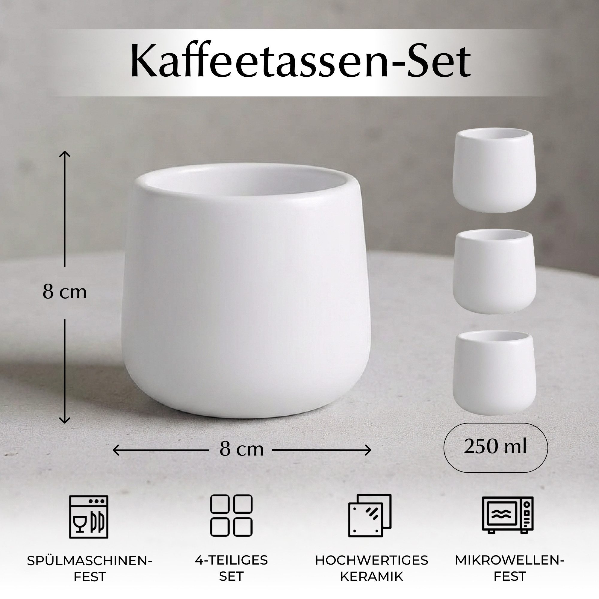 MiaMio Tasse Nami Coffee Cups Set of 4 Weiß