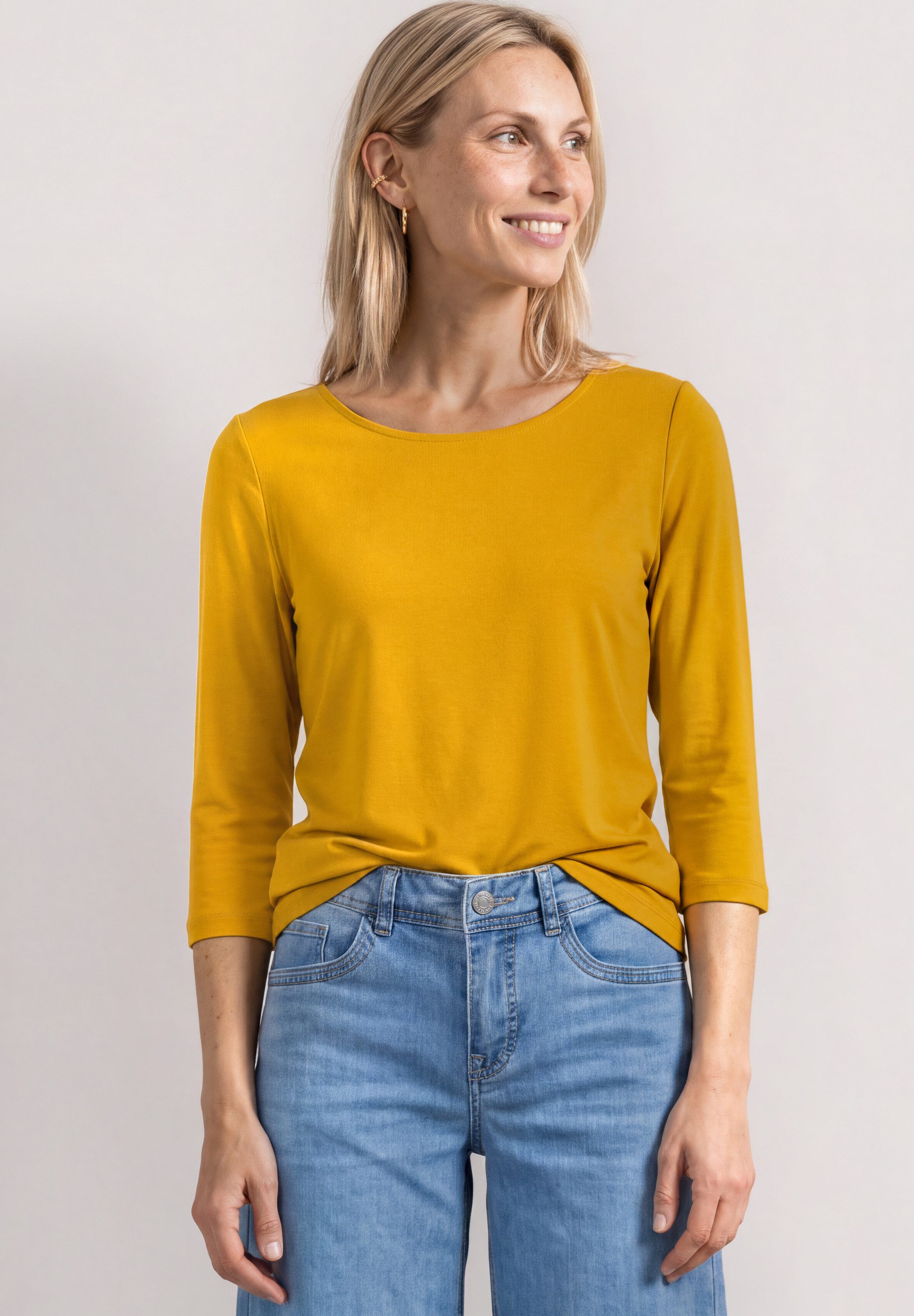 STREET ONE 3/4-Arm-Shirt mit U-Boot-Ausschnitt