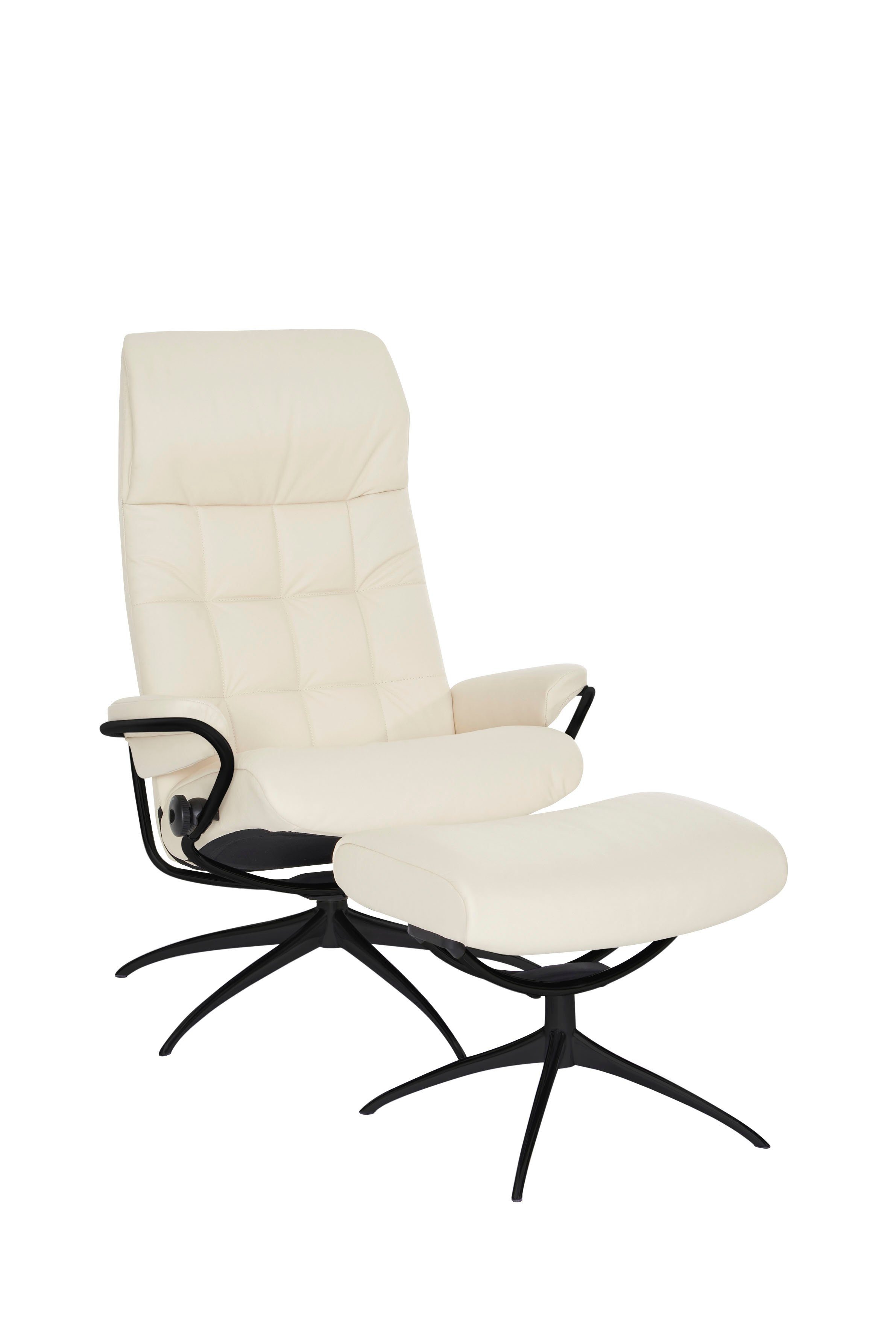 Stressless® Relaxsessel London (Set, Relaxsessel mit Hocker), mit Hocker, High Back, mit Star Base, Gestell Schwarz