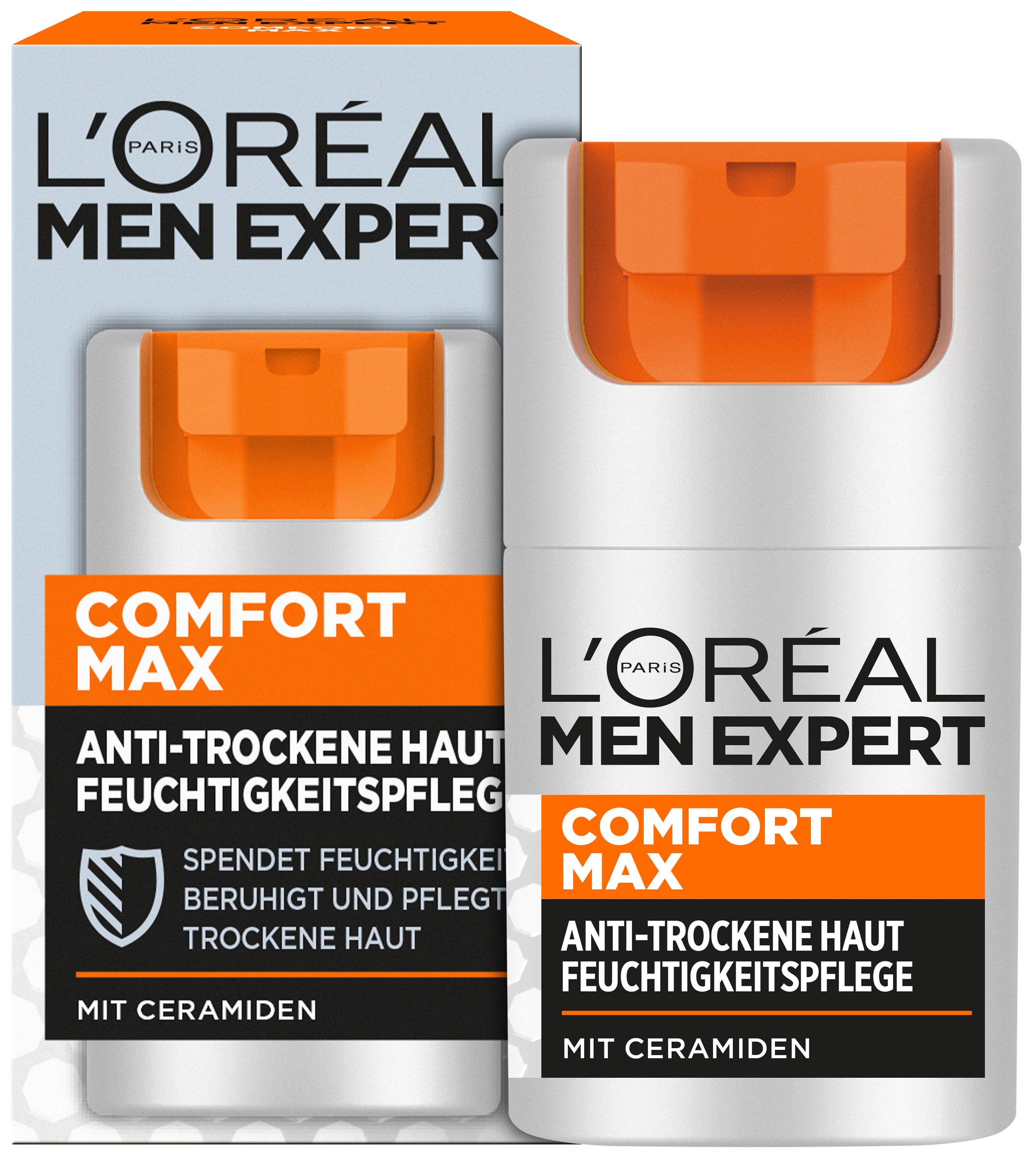 L'ORÉAL PARIS MEN EXPERT Gesichtsgel Comfort Max Feuchtigkeitspflege, für trockene Haut, feuchtigkeitsspendend, nicht klebend