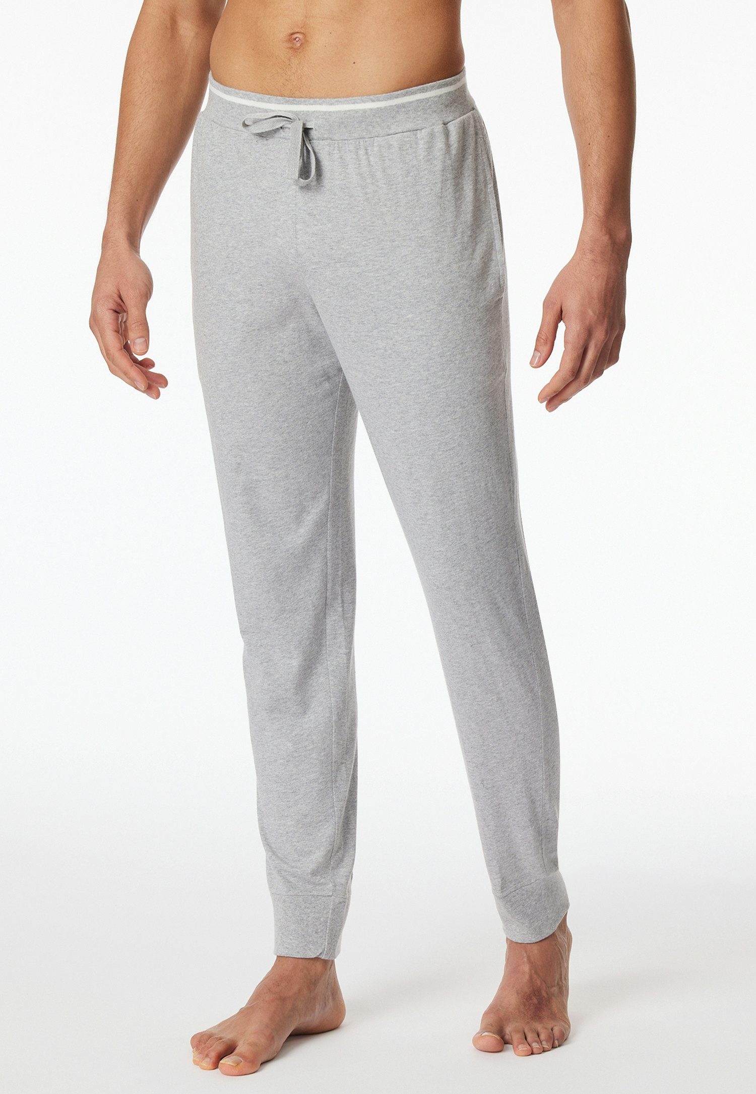 Schiesser Pyjamahose Mix+Relax Reine Baumwolle, seitliche Taschen, Bindeband
