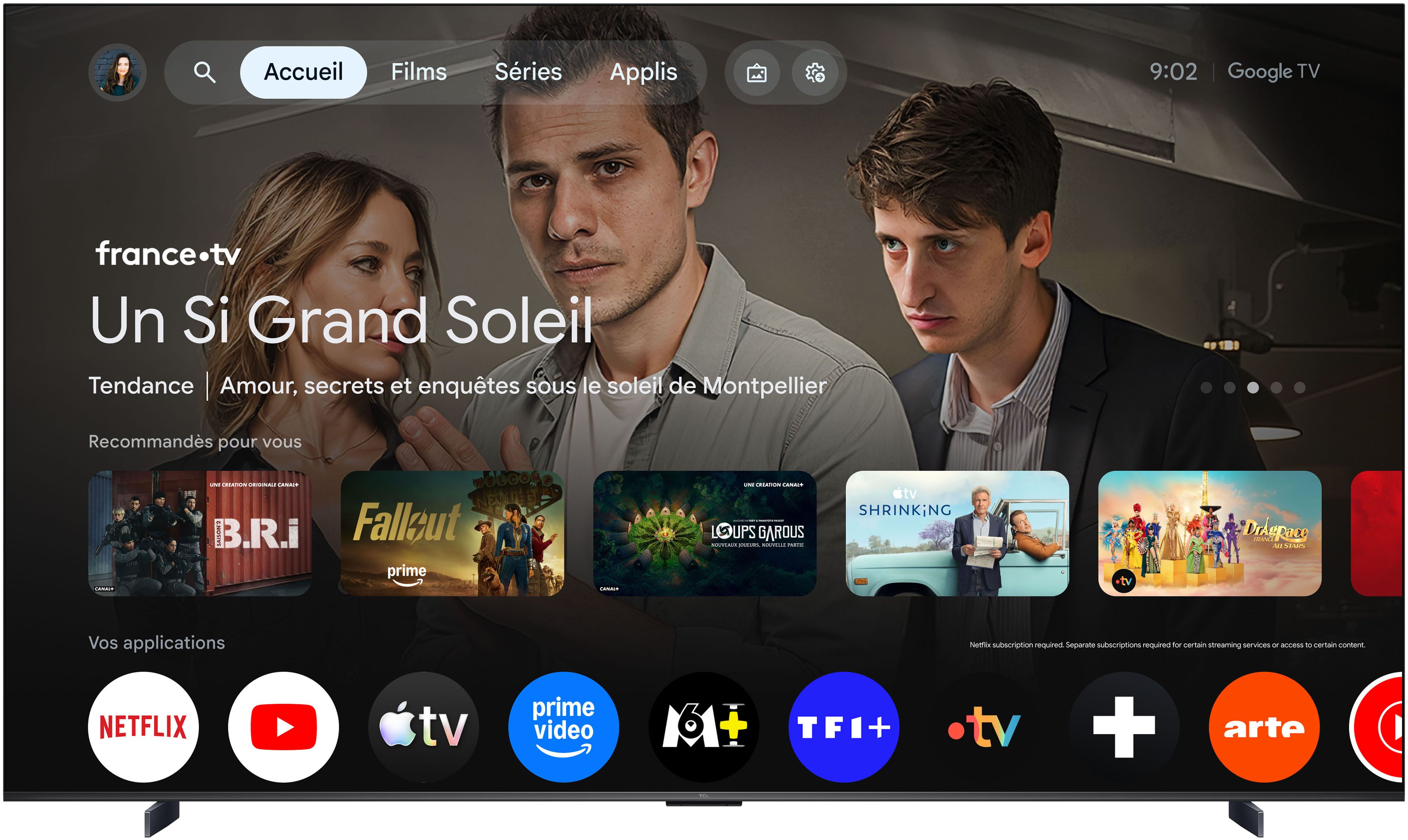 TCL 98T8D Mini-LED-Fernseher (248 cm/98 Zoll, 4K Ultra HD, Smart-TV, Google TV, QD-Mini LED, AiPQ Pro Prozessor, 144Hz, Dolby Atmos, Apple AirPlay 2)