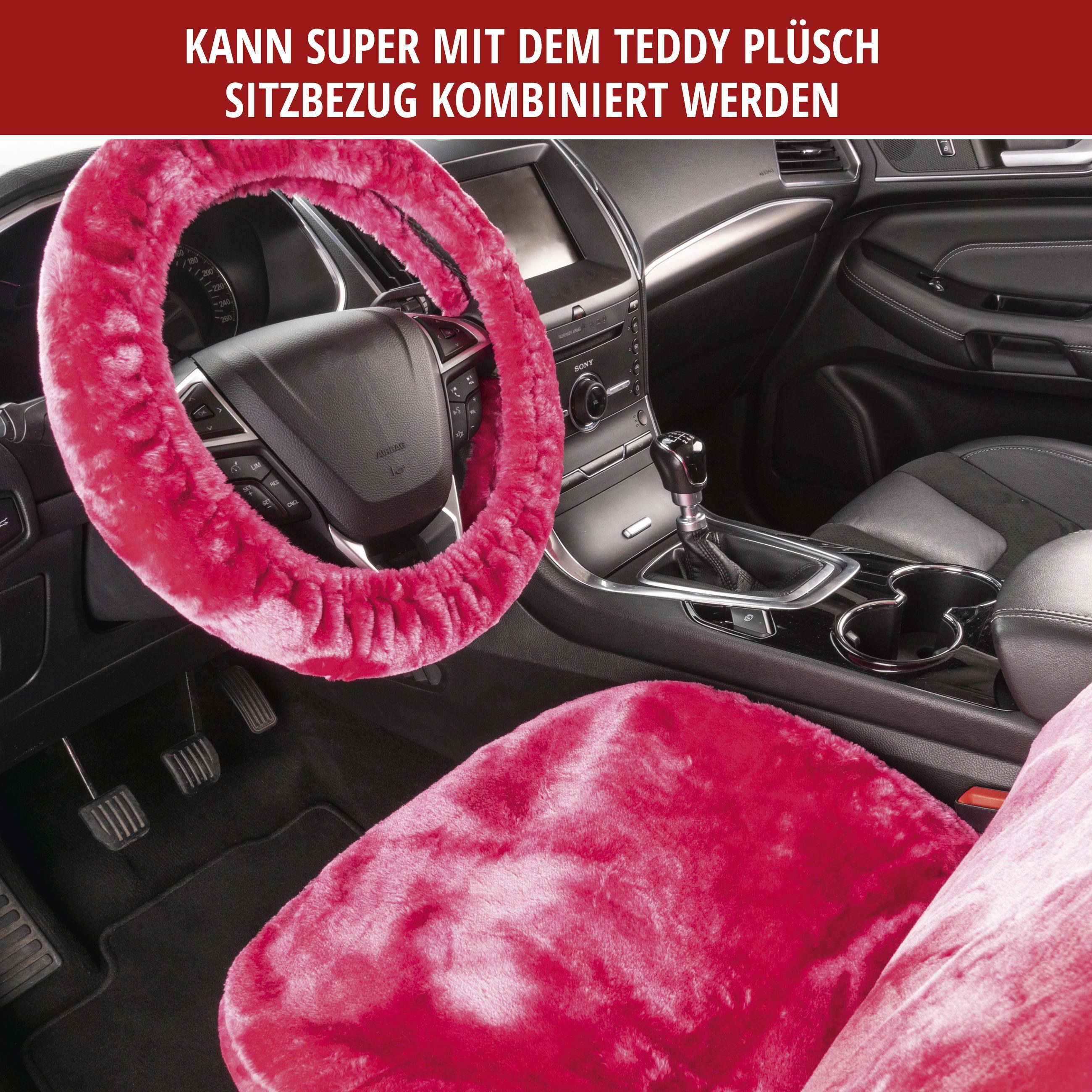 WALSER Steering Wheel Cover, Teddy Bear, (1-piece)