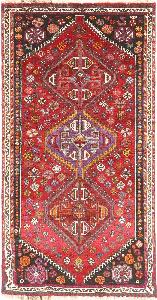Orientteppich Shiraz 84x158 Handgeknüpfter Orientteppich / Perserteppich Läufer, Nain Trading, rechteckig, Höhe: 10 mm