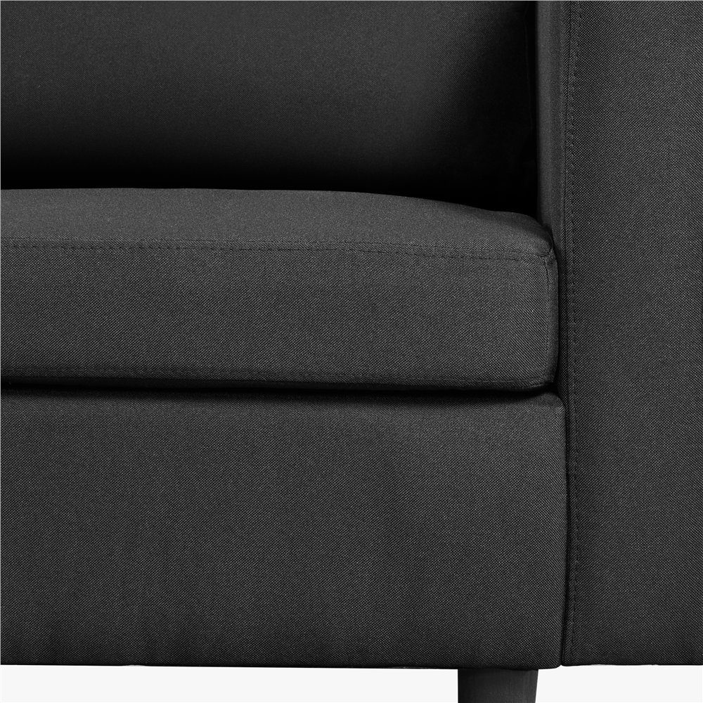 3-Sitzer-Sofa Couch Polstersofa Schlafsofa, schwarz für Yaheetech max.340 belastbar KG Personen, 3