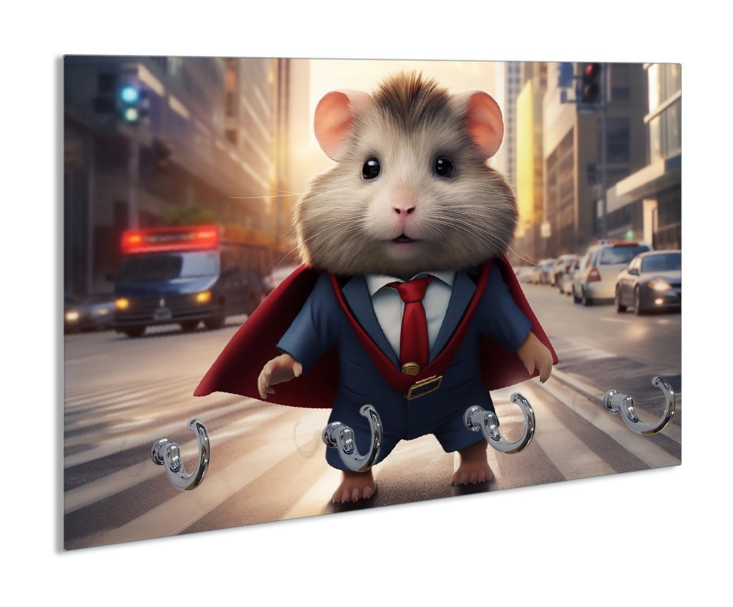 Wallario Полотенцесушители Super-Hamster, aus Glas mit 4 Metallhaken