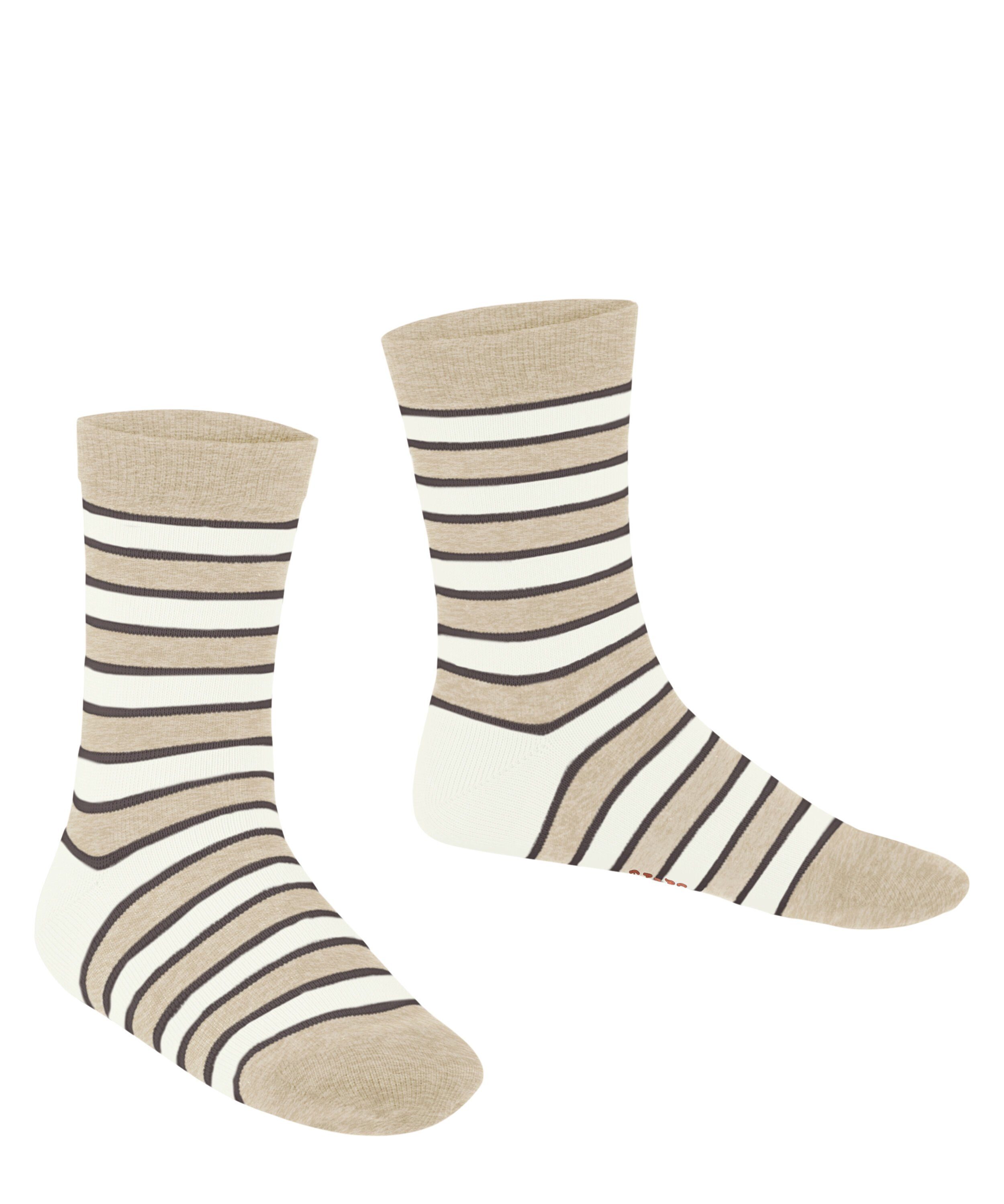 Simple Socken (4650) FALKE Stripes (1-Paar) sand mel.