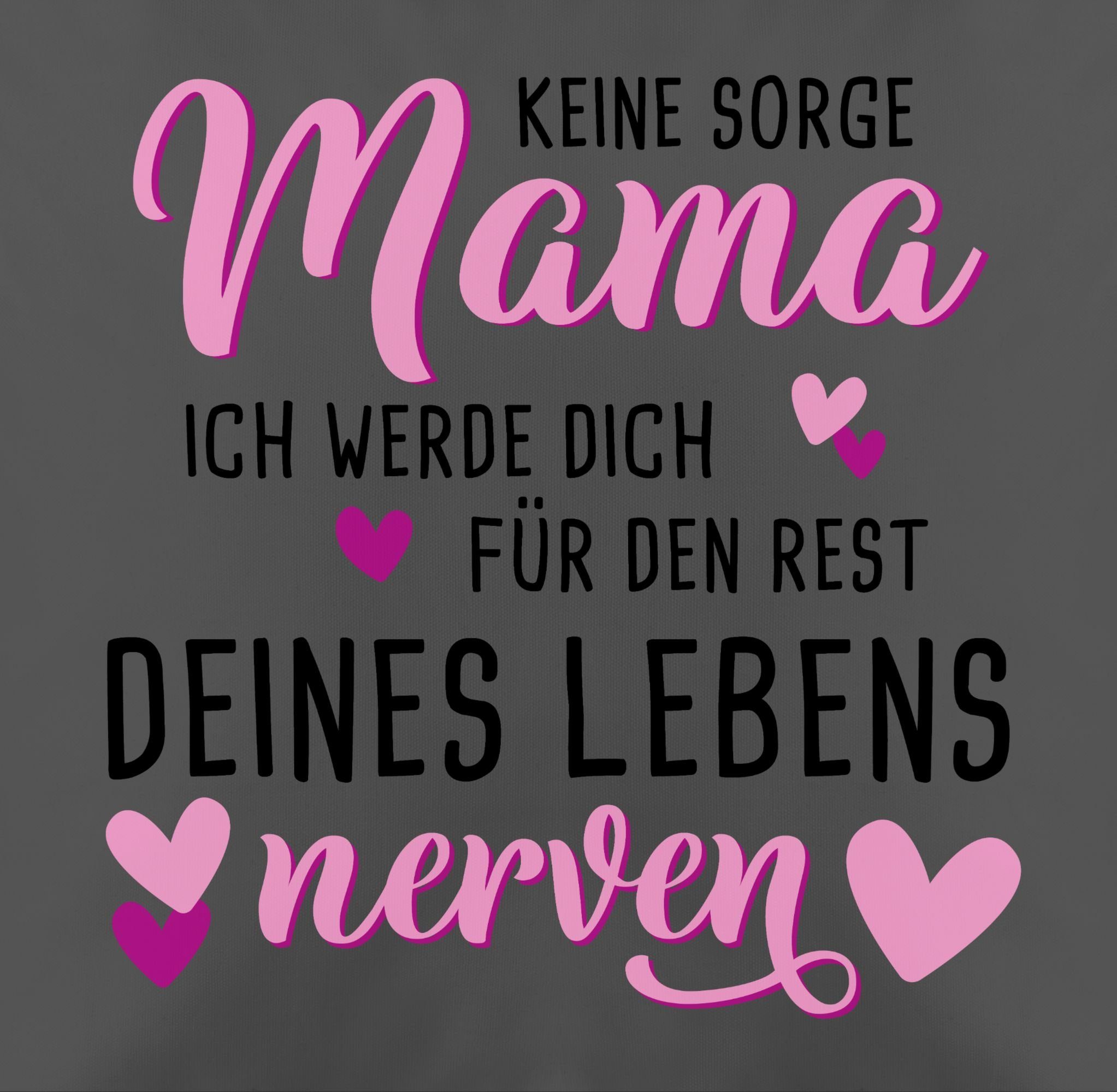 Muttertagsgeschenk Sorge Keine 1 Grau rosa, Dekokissen Mama schwarz Shirtracer