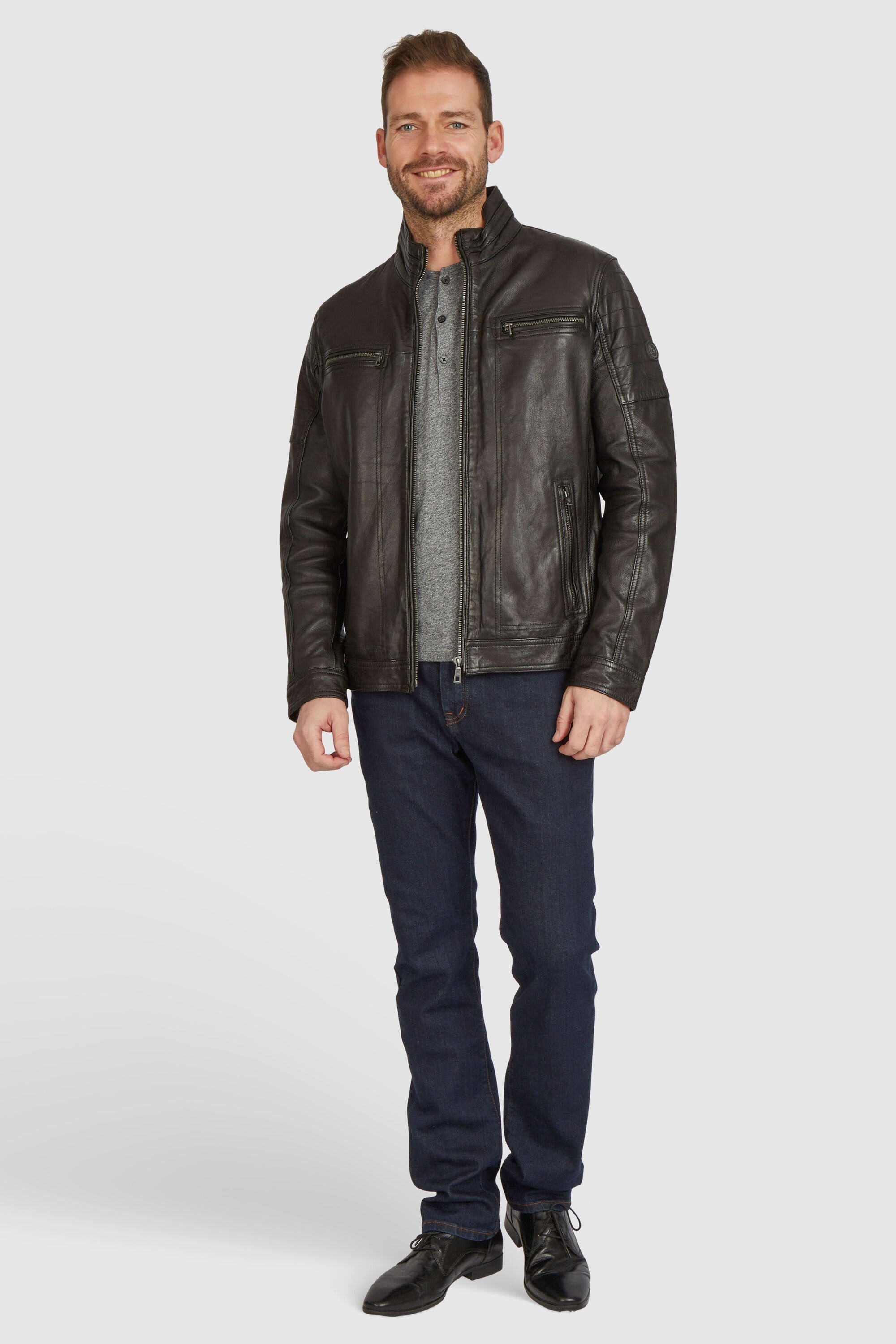 bugatti Lederjacke BUGIORGIO (1-St) mit modischen Steppungen