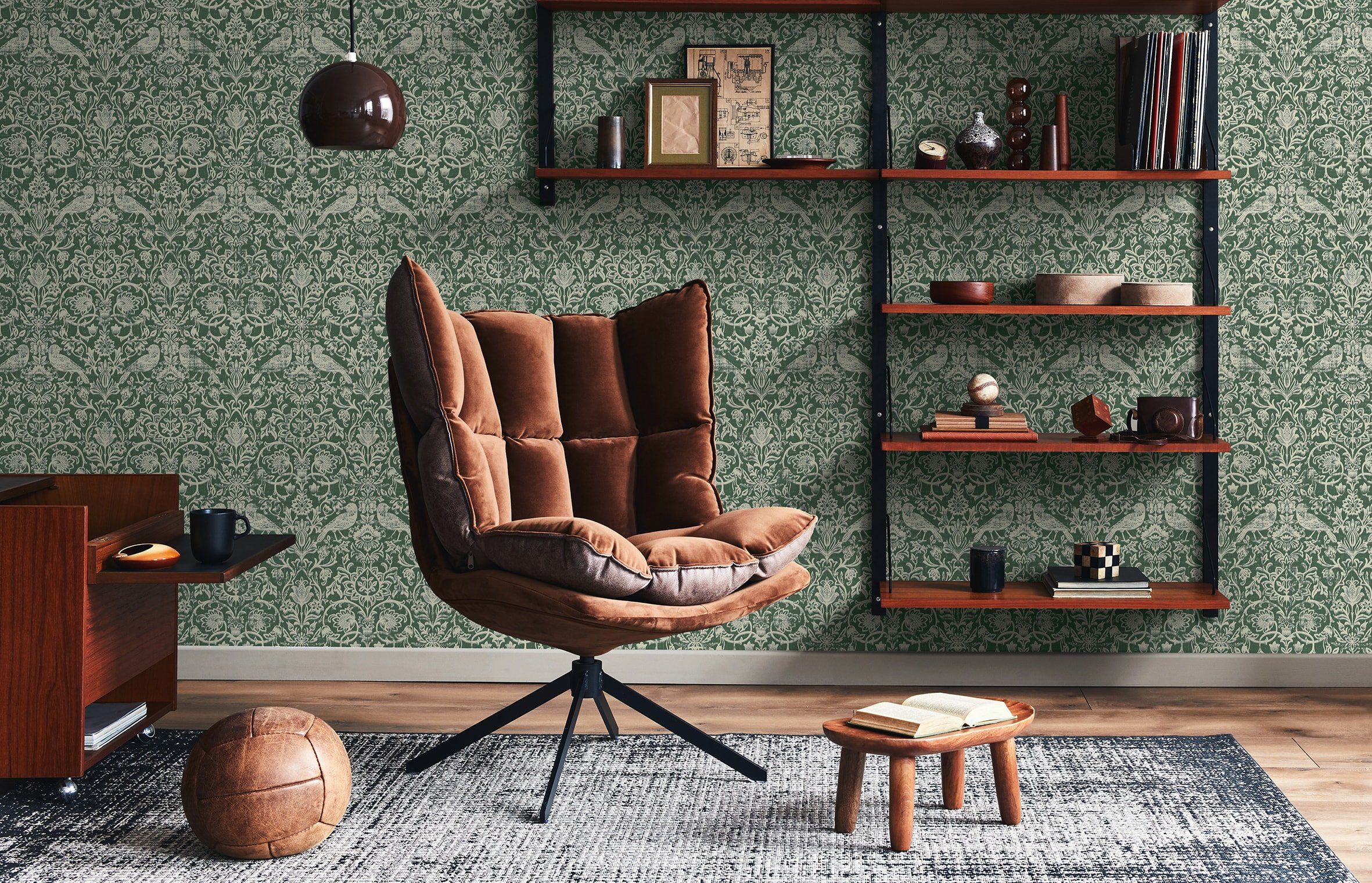 Marburg Vliestapete Blätter und Vögel Floral Modern 10,05 m x 0,53 m Grau günstig online kaufen
