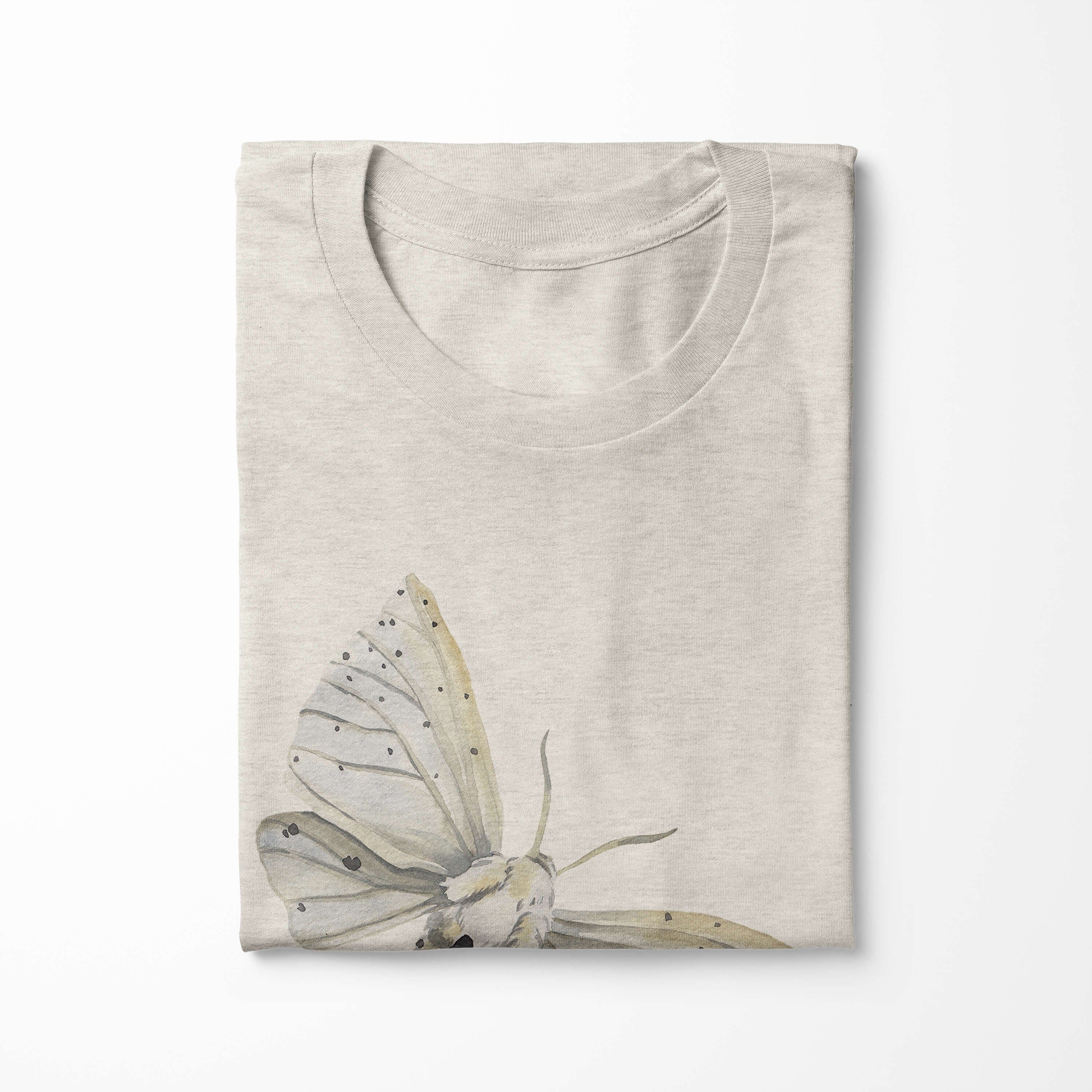 Bio-Baumwolle Motiv Nachhaltig 100% Motte Organic Ökomode T-Shirt (1-tlg) Herren Art Aquarell Shirt Sinus Farbe T-Shirt