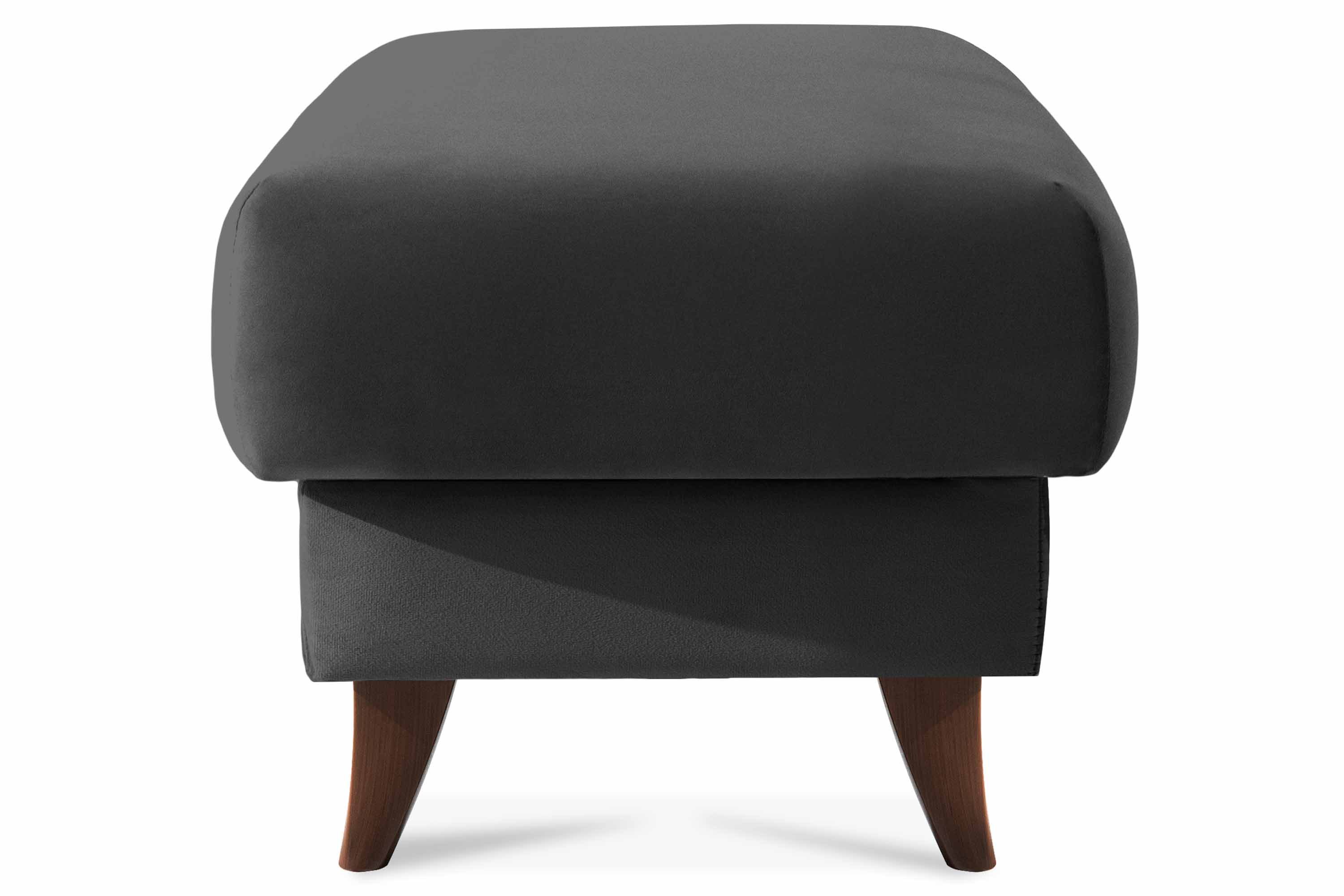 KONSIMO® Fußhocker Sitzhocker mit Stauraum GUSTAVO, hergestellt in der EU, handgefertigt, braun Füße, Polsterhocker, Elegant