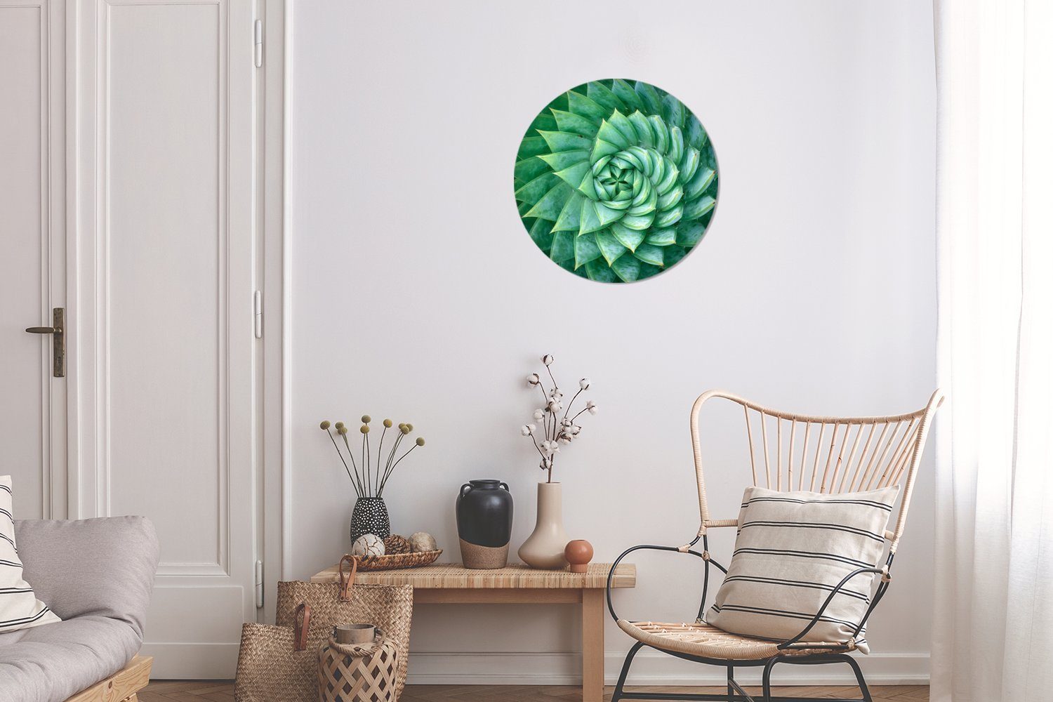 30x30 Kreis Gemälde Fettfabrik, Spirale Wanddekoration (1 St), Rundes cm Forex, Wohnzimmer, Wandbild, MuchoWow