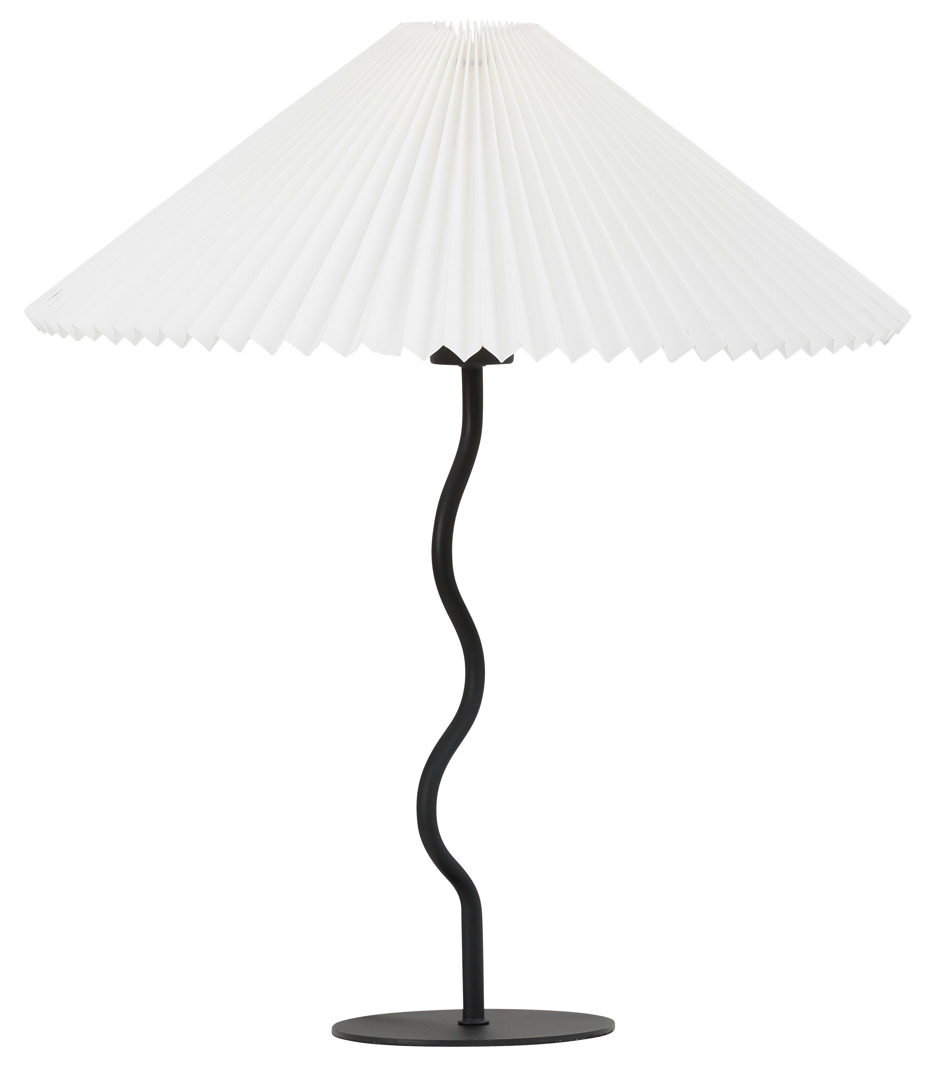 schwarz/weiß Papierlampe Stoffschirm Plisseeoptik in Home Letty, ohne by Tischlampe, Gercke Lena Optik Leuchtmittel, Sonnenschirm Tischleuchte LeGer
