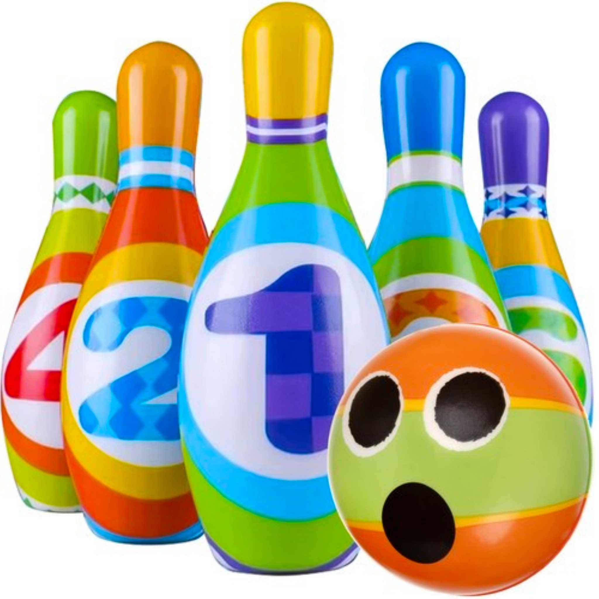 LA CUTE Spiel Bowling Set Kinder mit weichen Pins & Ball Lernspiel drinnen & draußen, Mini-Bowling Set, Bowling-Set aus weichem PU-Schaum, sicher und langlebig für Kinder