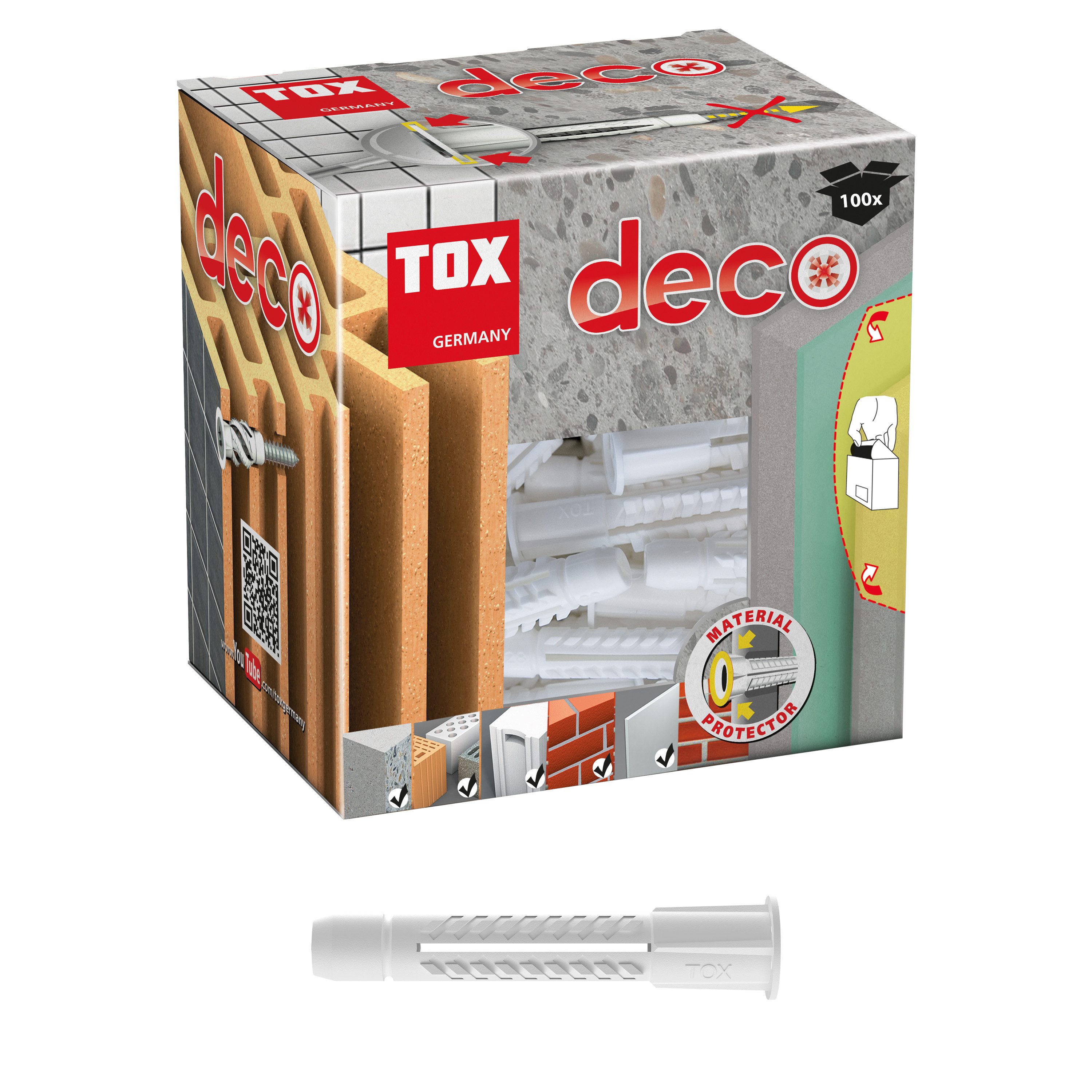 Tox Universaldübel Allzweckdübel Deco 8x49 mm, (100-tlg)