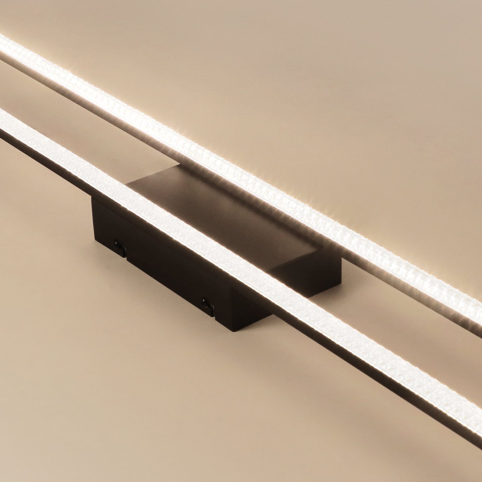 Design dimmbar, Schwarz Rechteckig Deckenleuchte Modern 40W, fest ZMH Kristall warmweiß-kaltweiß, LED LED integriert, 108cm