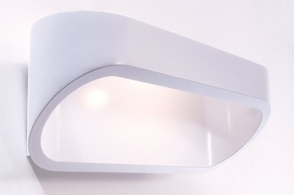 Licht-Erlebnisse Wandleuchte ELEVATO, LED fest integriert, Warmweiß, LED  Wandlampe Weiß Aluminium Designlampe Lampe