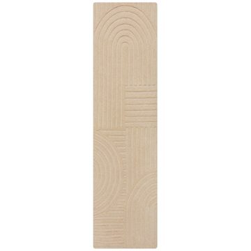 Wollteppich Wollteppich in Pastell LEVEN BLAKE, Geometrisch, Handgetuftet, KADIMA DESIGN, Läufer, Höhe: 12 mm