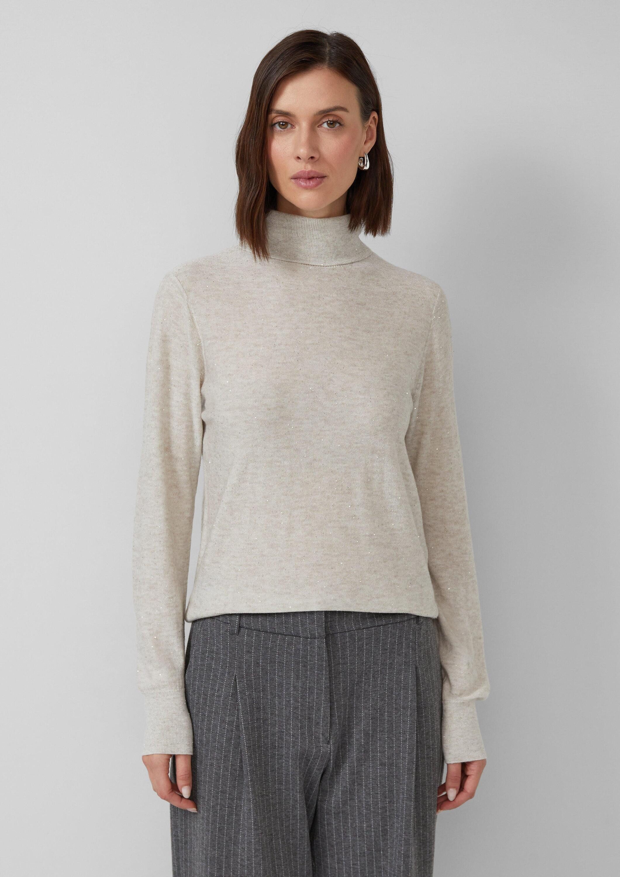 s.Oliver Longpullover Strickpullover Rollkragenpullover mit feinen Paillett günstig online kaufen