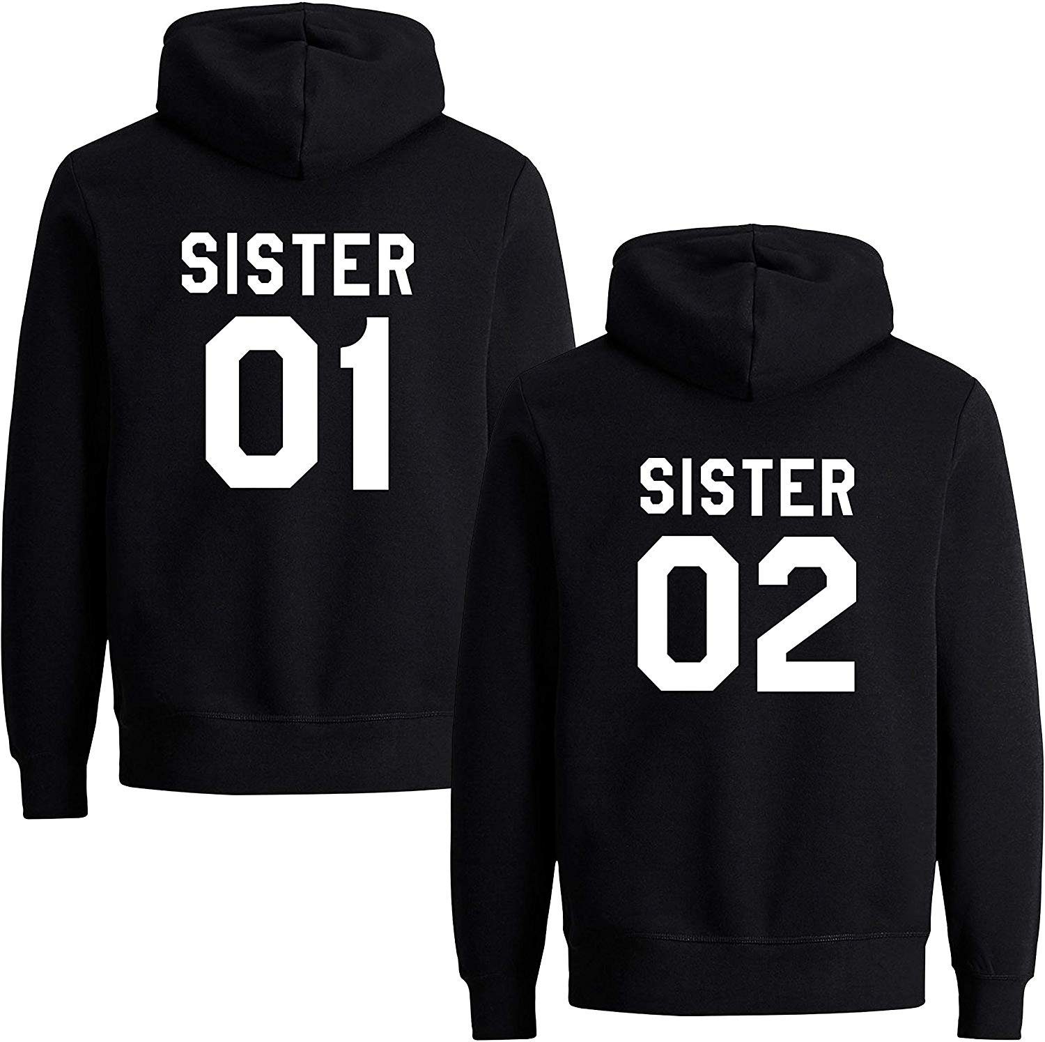 Kapuzenpullover Sister 01 & Sister 02 Beste Freunde Damen Hoodie Pullover