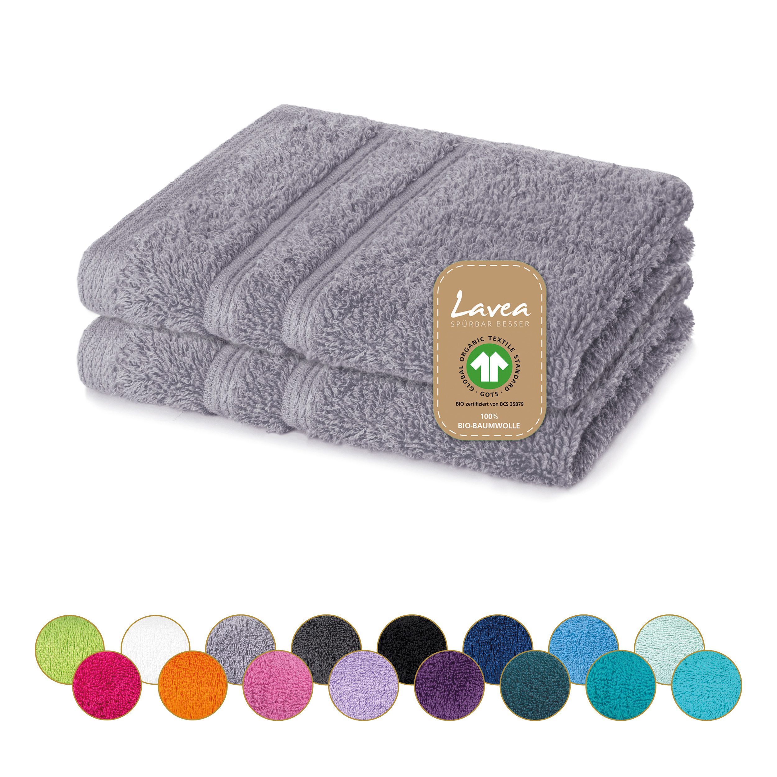 Lavea Seiftuch Bali Seiflappen 30x30 cm, Weiches Bio-Baumwollfrottee (Set, 2-St), pflegeleicht, GOTS-zertifiziert, extra saugstark mit 500g/m²