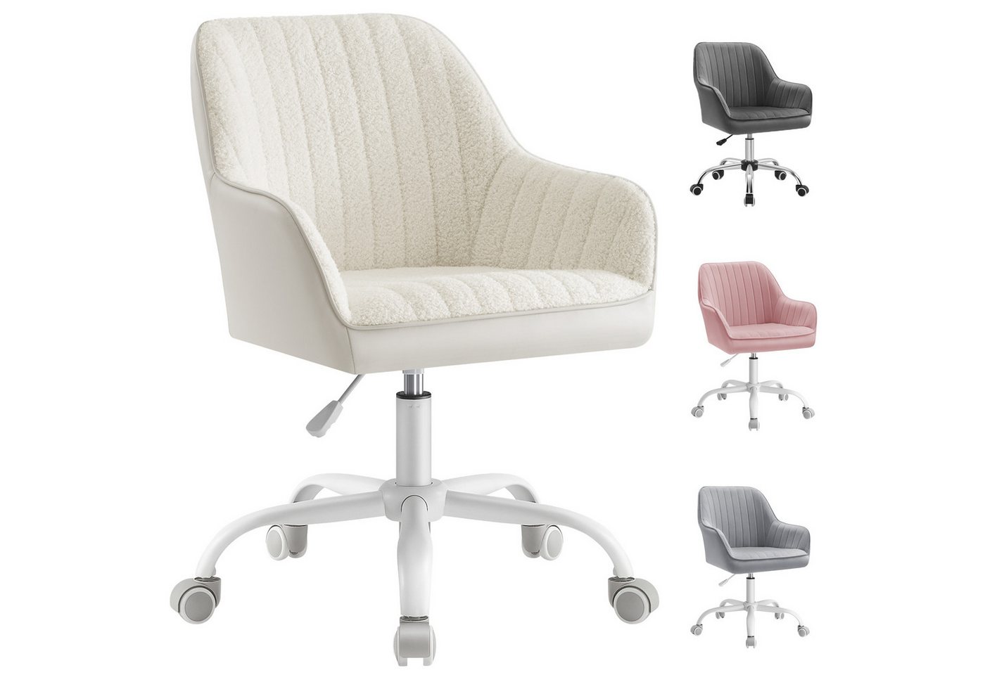 SONGMICS Bürostuhl Schminkstuhl, Homeoffice Stuhl, für Arbeitszimmer, höhenverstellbar, Schaumstoffpolsterung, Bar