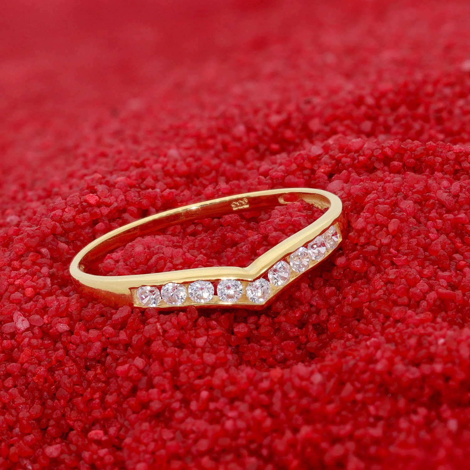 Glizz Goldring DamenGold 333/8K mit Zirkonia günstig online kaufen