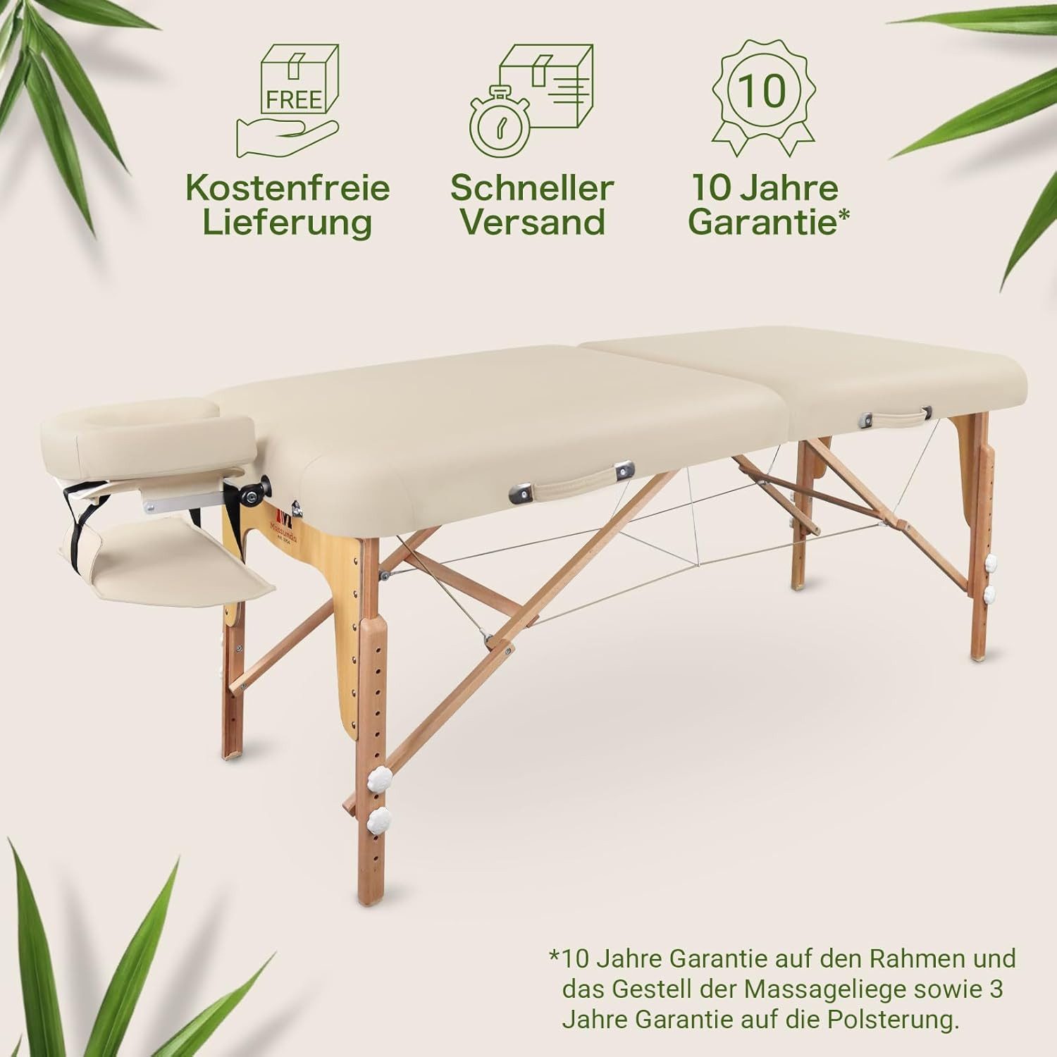 Massunda Massageliege Massageliege Massunda Comfort Deluxe (Massagetisch mit ergonomischer Kopfstütze, Bezug, Armlehne, Kissen, 1-St), Klappbar, Höhenverstellbar, Extra Breit