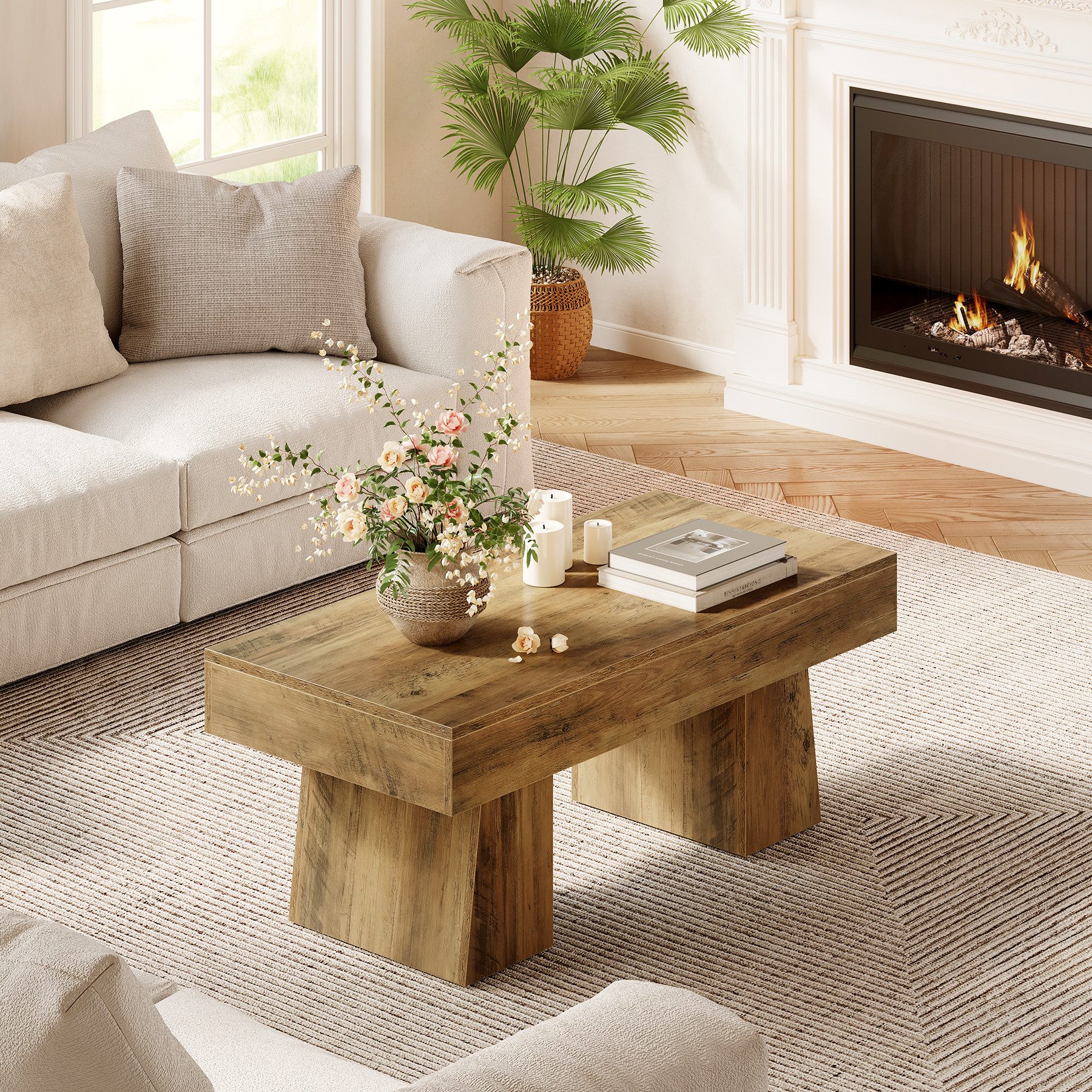 Tribesigns Couchtisch 120x60x50cm Landhaus Wohnzimmertisch mit günstig online kaufen