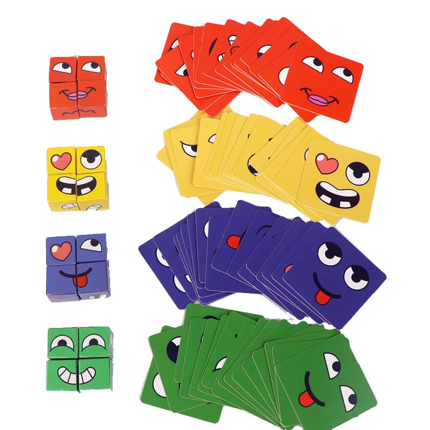 feinlux Würfelpuzzle Würfelpuzzle Ausdruck Spielzeug Würfelpuzzle, 16 Puzzleteile, Einfache Spielweise, hohe Interaktivität