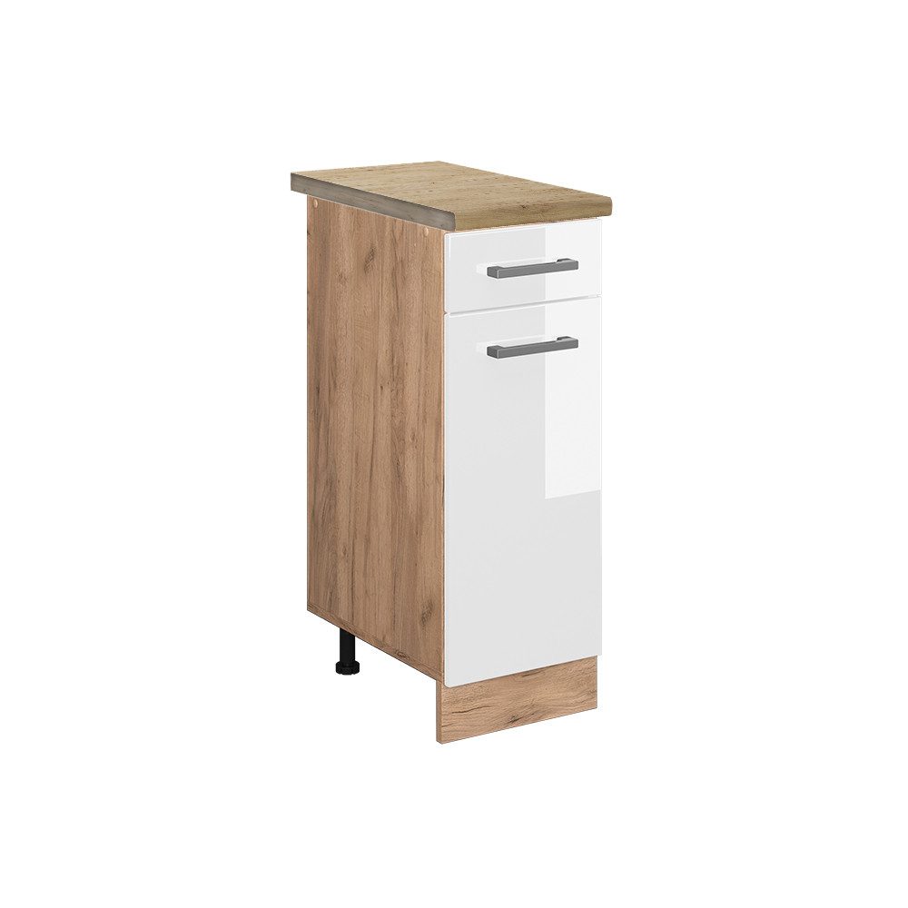 Vicco Unterschrank R-Line, Weiß Hochglanz/Goldkraft Eiche, günstig online kaufen