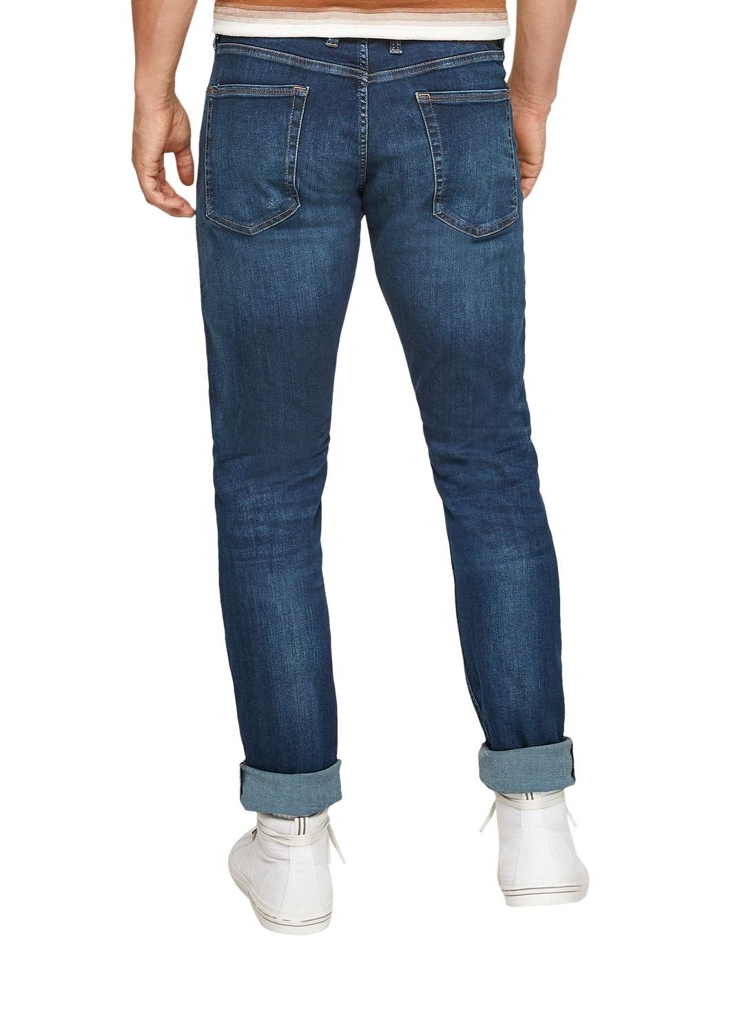 s.Oliver Slim-fit-Jeans KEITH Slim Fit, Beinverlauf: Straight Medium rise, Leg Blau Bundhöhe