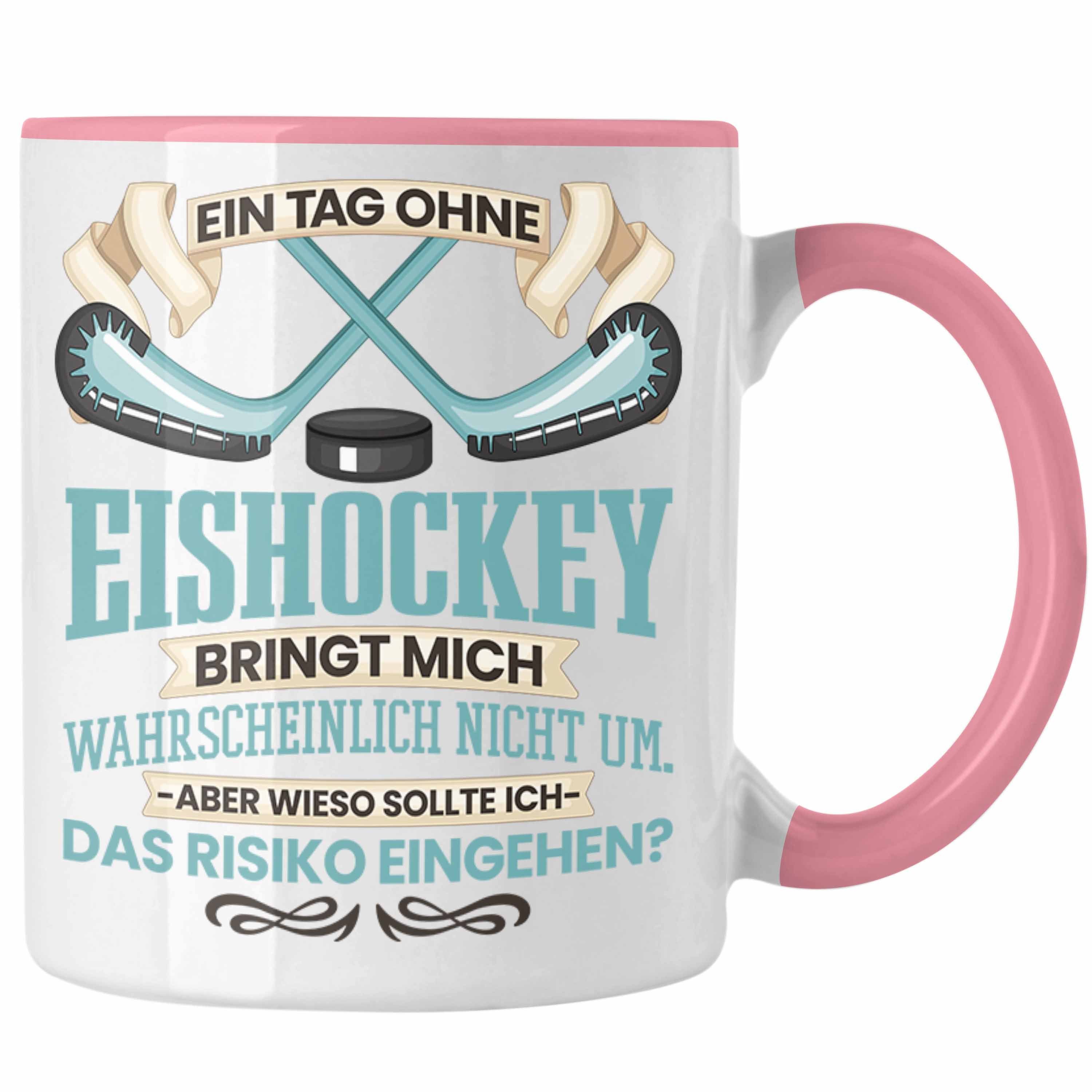Trendation Tasse Trendation - Eishockey Tasse Geschenk für Eishockey-Spieler Coach Ein Rosa | Teetassen