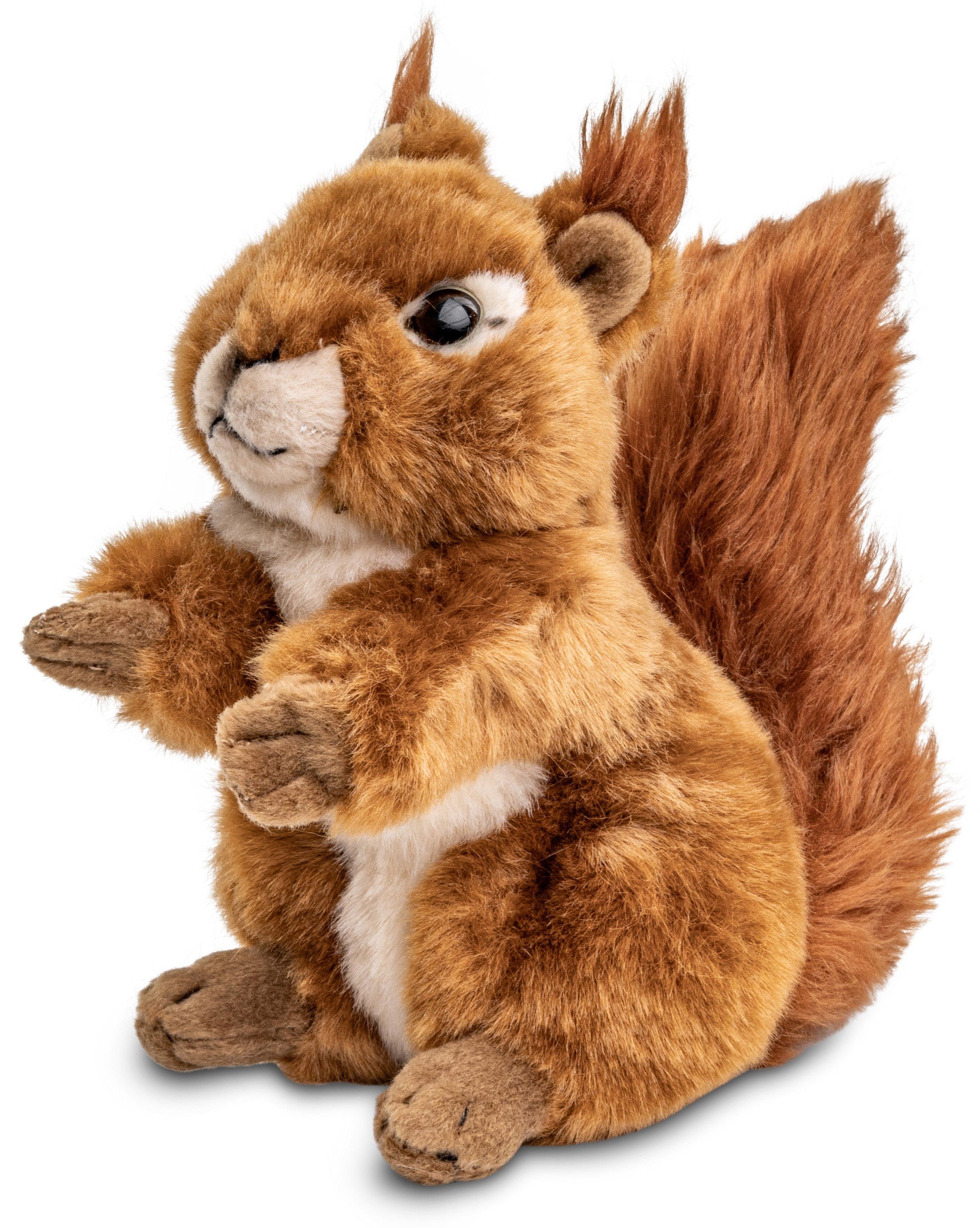 Uni-Toys Kuscheltier - Füllmaterial % Set Eichhörnchen recyceltes Plüsch, zu Plüschtier, (sitzend + - 2-teiliges liegend) 100
