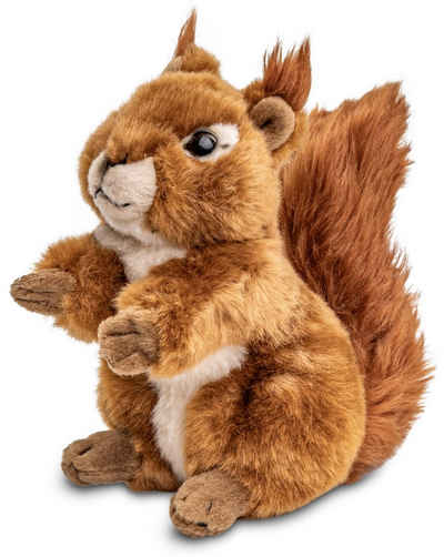 Uni-Toys Kuscheltier Eichhörnchen, sitzend - 17 cm (Höhe) - Plüsch-Hörnchen - Plüschtier, zu 100 % recyceltes Füllmaterial