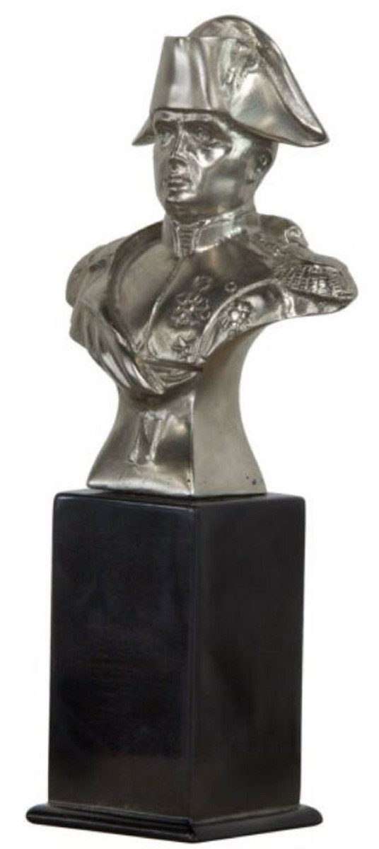 Casa Padrino Dekofigur Bronzefigur / cm 24 - Silber Dekofigur Luxus 7 Schwarz x Napoleon H. x 10