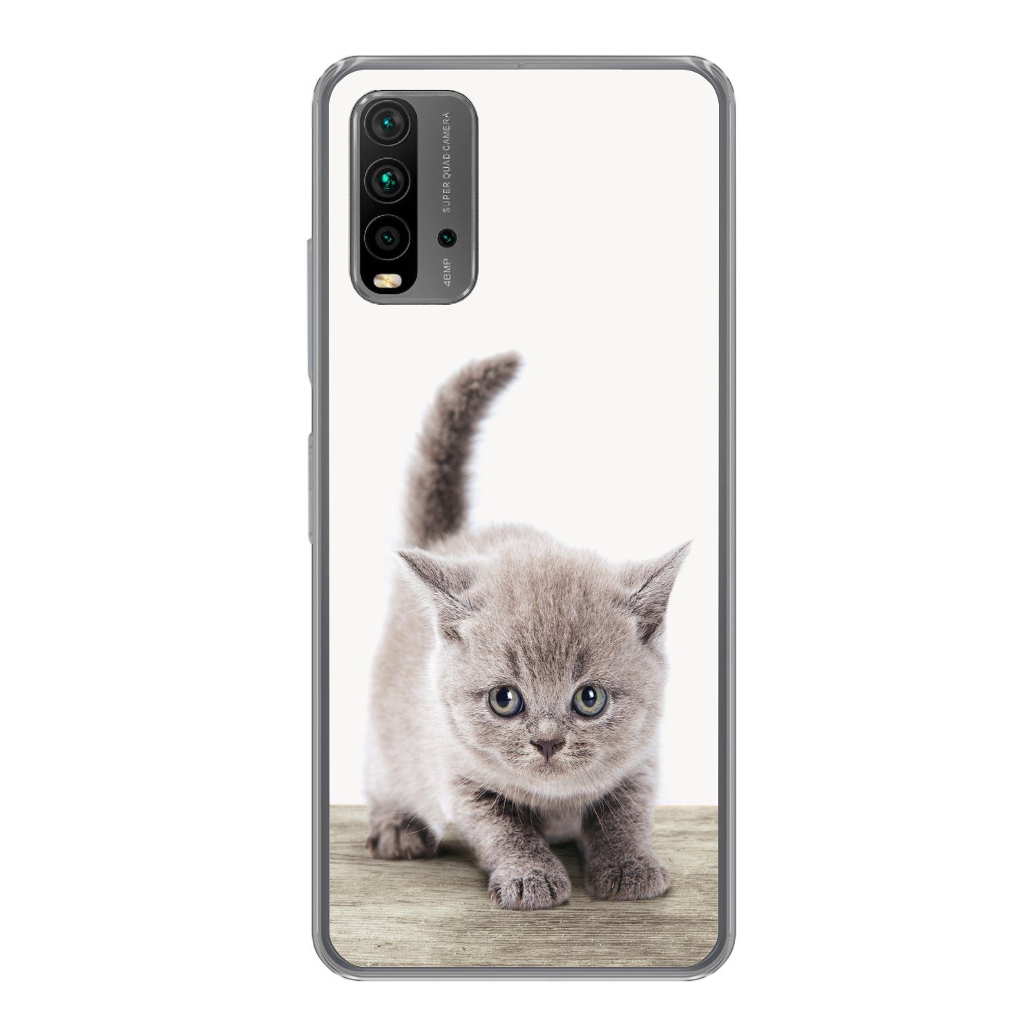 MuchoWow Handyhülle für Xiaomi Redmi 9T Kätzchen - Katze - Haustiere - Jungen - Kinder - M, Phone Case, Silikon, Schutzhülle Dünn