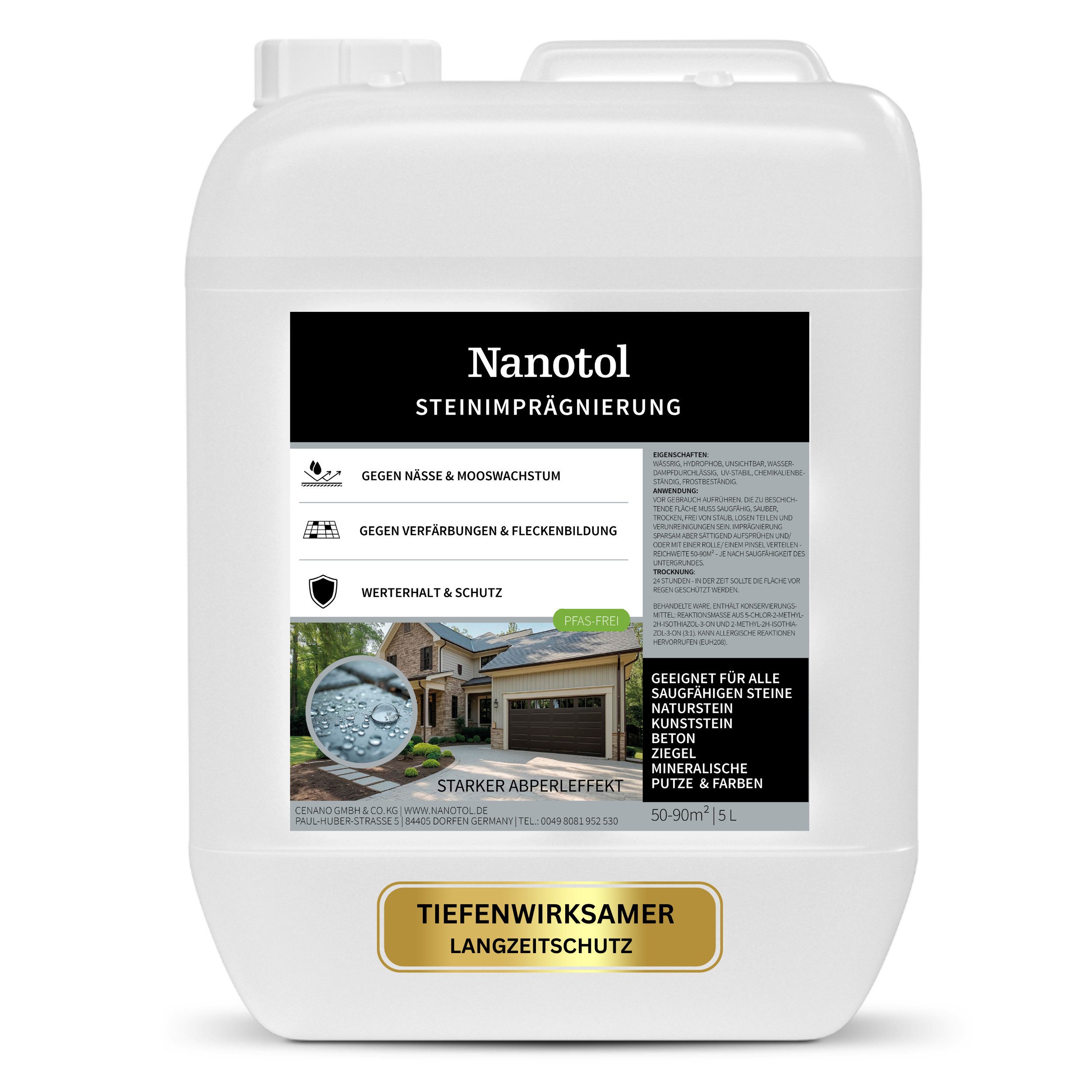 Nanotol Steinimprägnierung Naturstein-Imprägnierung (Reichweite 50-90qm), 5L - PFAS frei