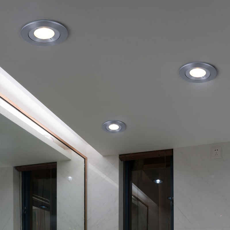 Paulmann LED Einbaustrahler, Leuchtmittel nicht inklusive, Warmweiß, 3er Set Bade Zimmer Einbau Strahler Feucht Raum Leuchte Decken Lampe