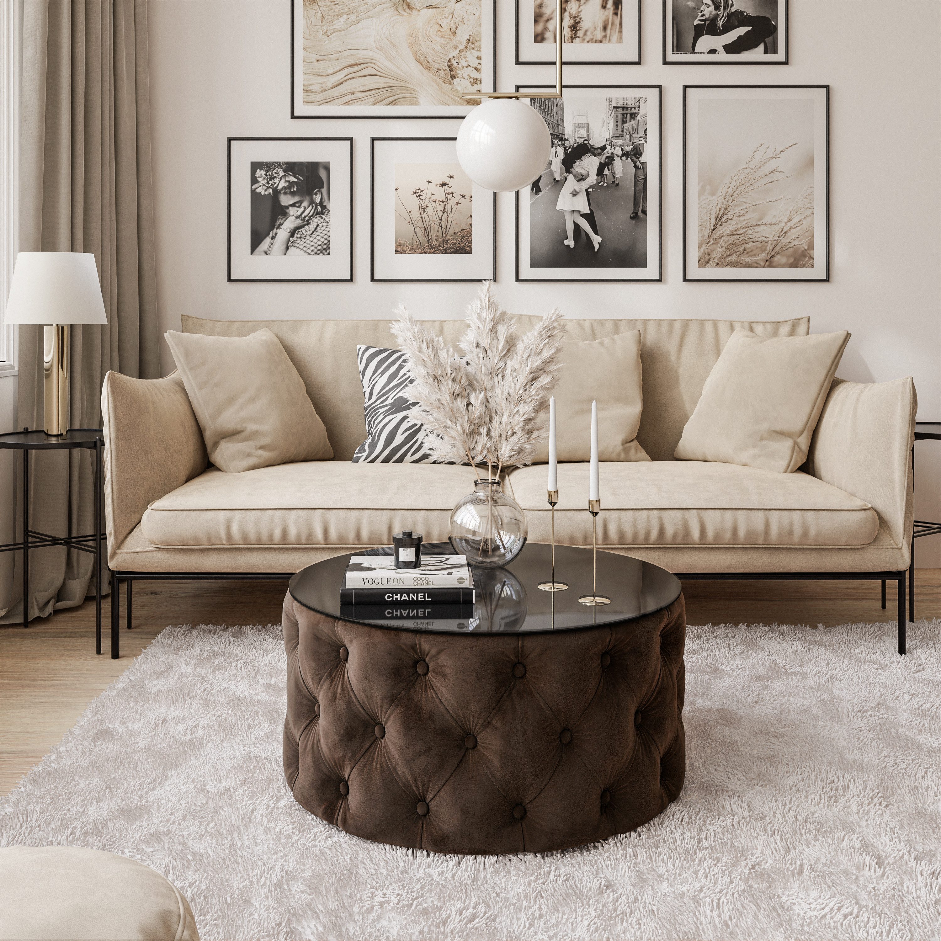 Lookway Couchtisch CHESTERFIELD 70 cm runder günstig online kaufen