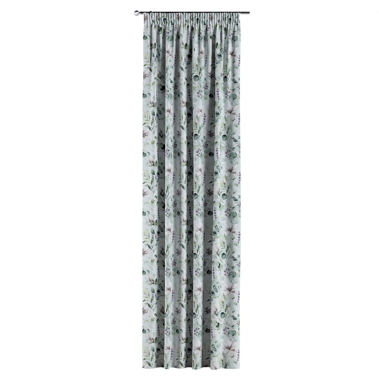 Vorhang Vorhang mit Flowers, cm, 130x100 Dekoria Kräuselband mintgrün-weiß